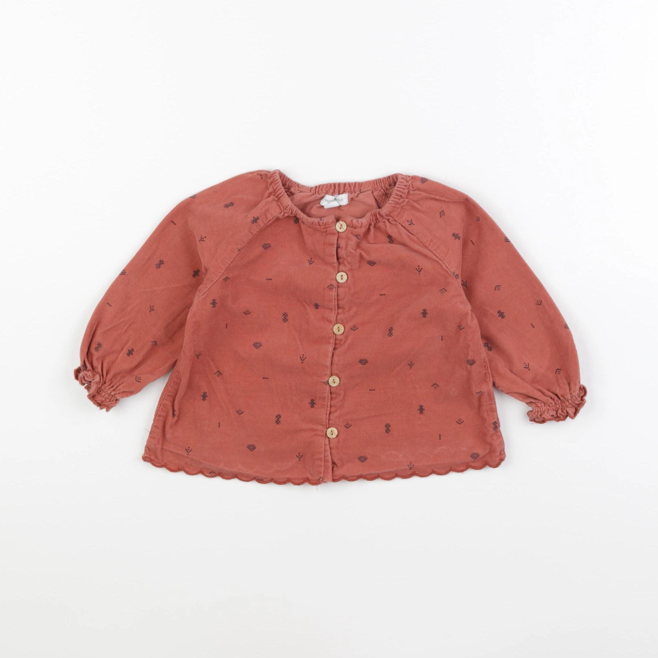 Vertbaudet - blouse rouge - 12 mois