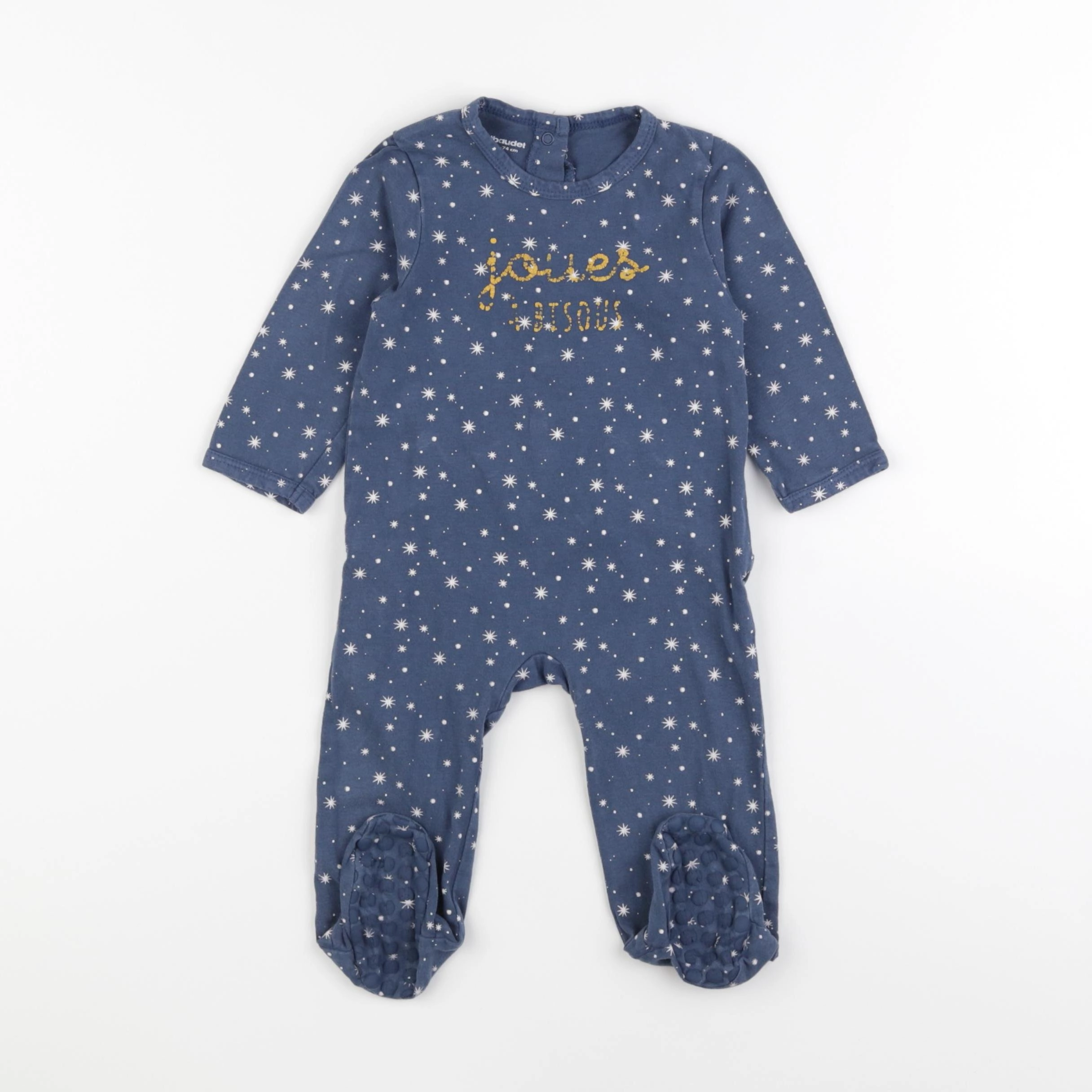 Vertbaudet - pyjama coton bleu - 12 mois