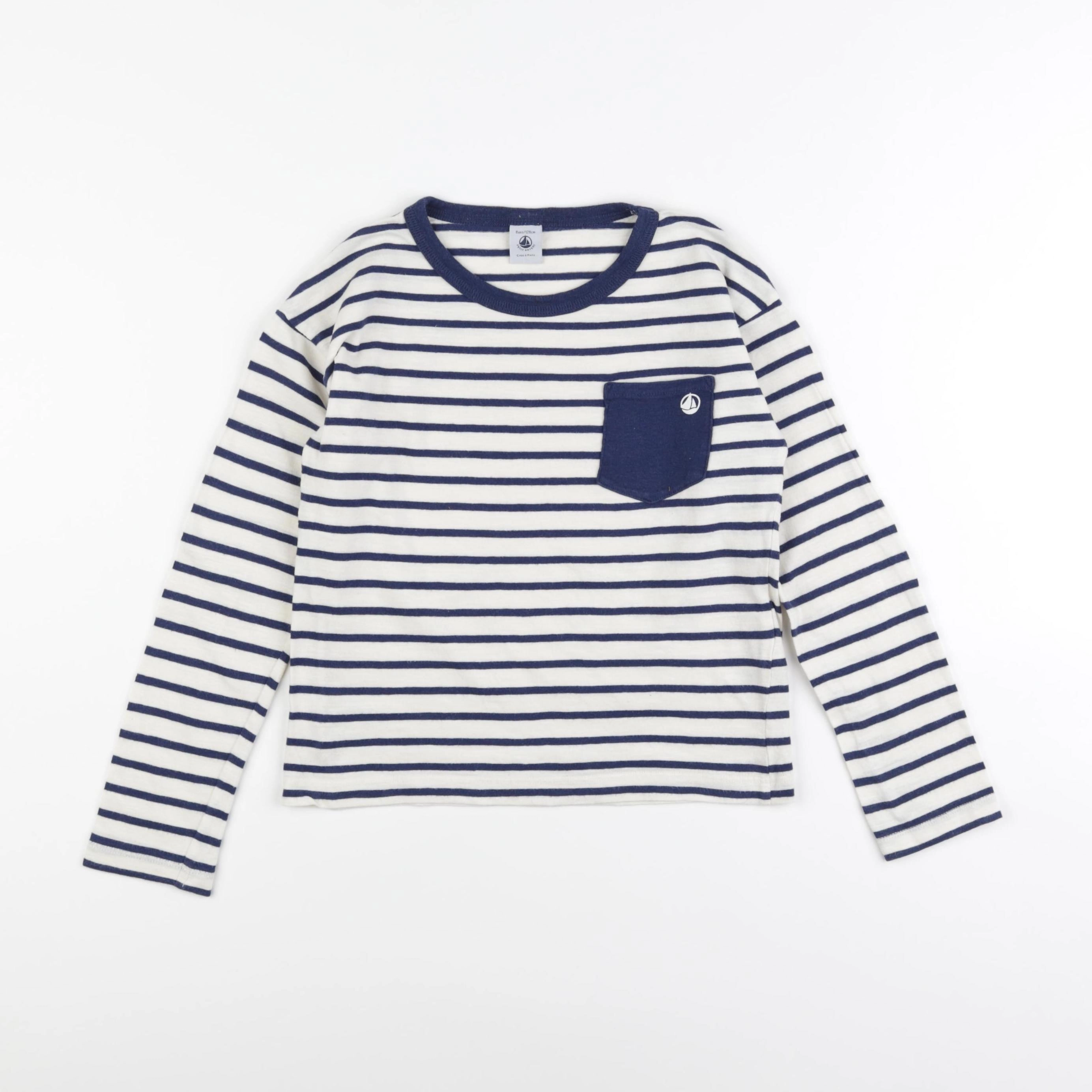 Petit Bateau - tee-shirt beige, bleu - 8 ans