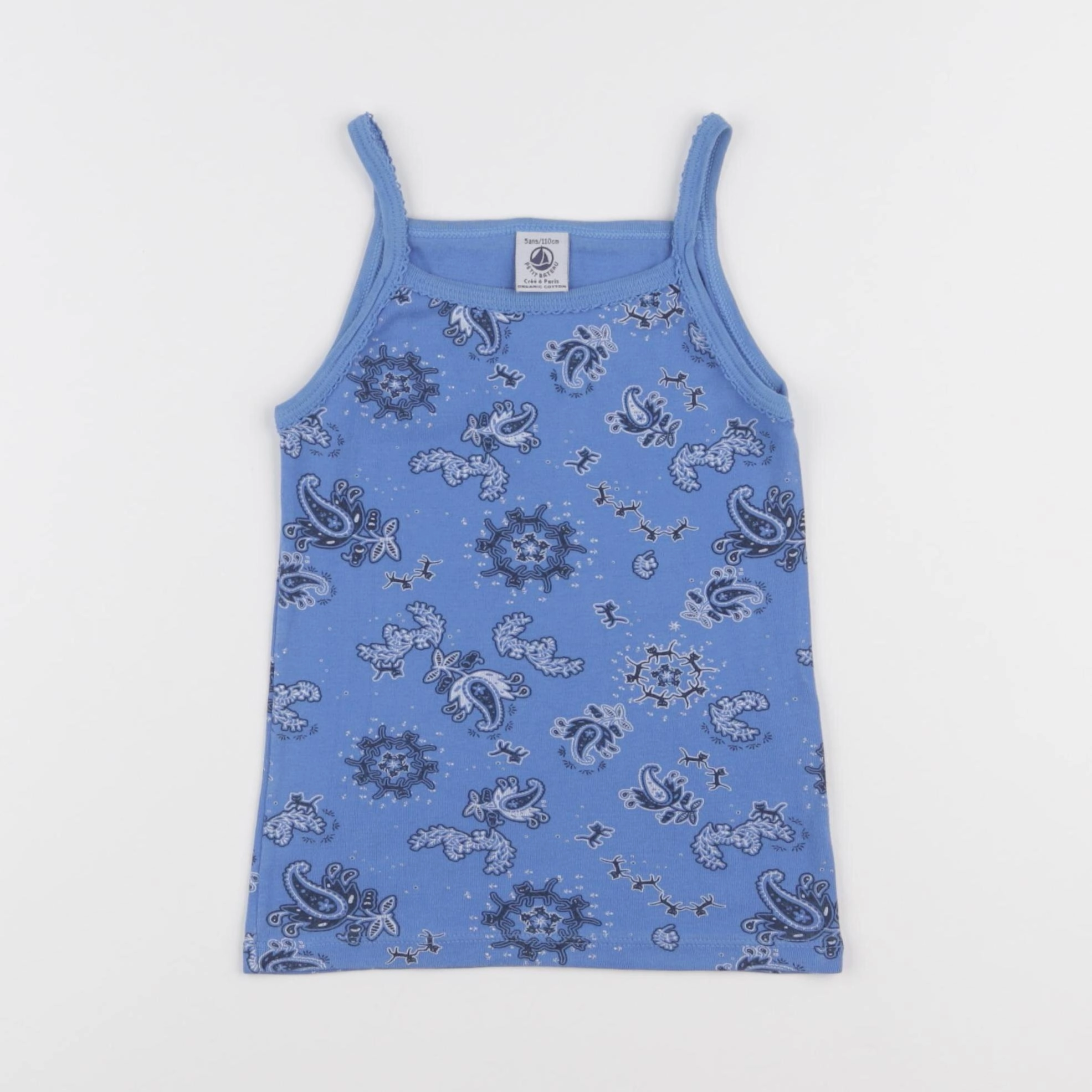 Petit Bateau - maillot de corps bleu - 5 ans