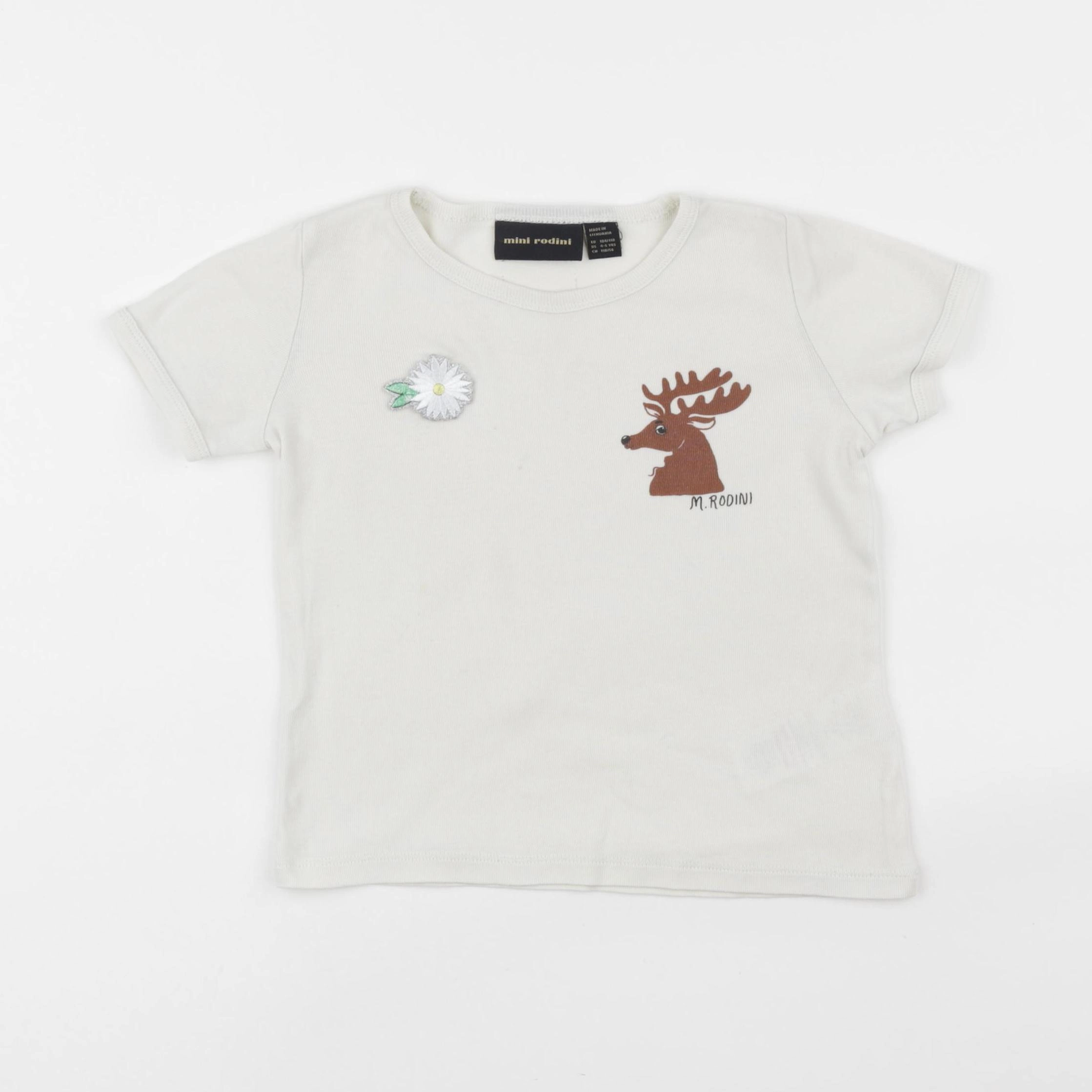 Mini Rodini - tee-shirt beige - 4/5 ans