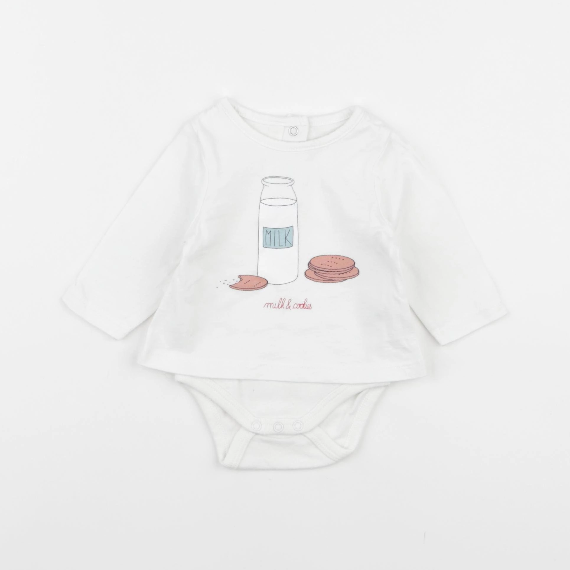 Vertbaudet - body tee-shirt blanc - 1 mois