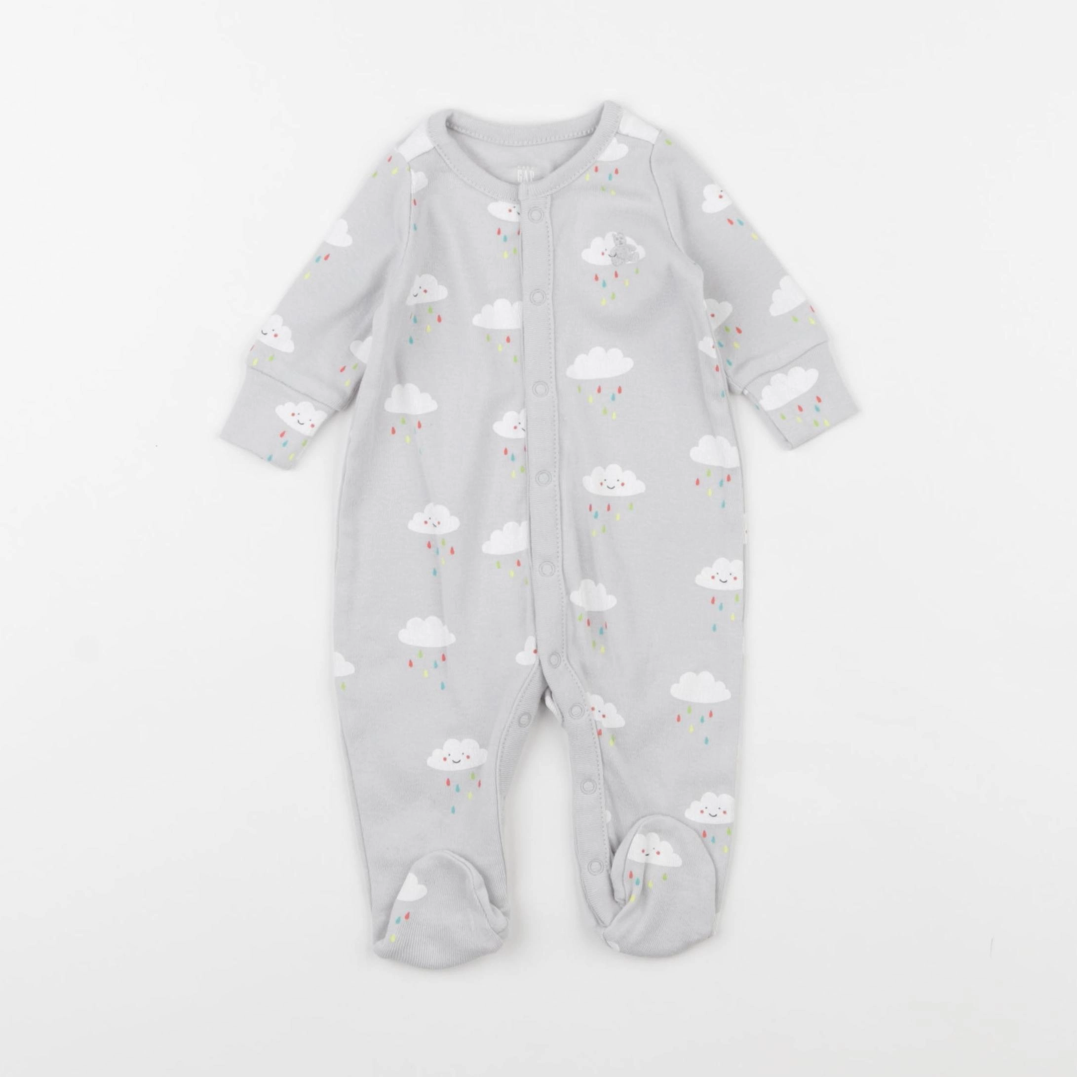 GAP - pyjama coton gris - 0 mois