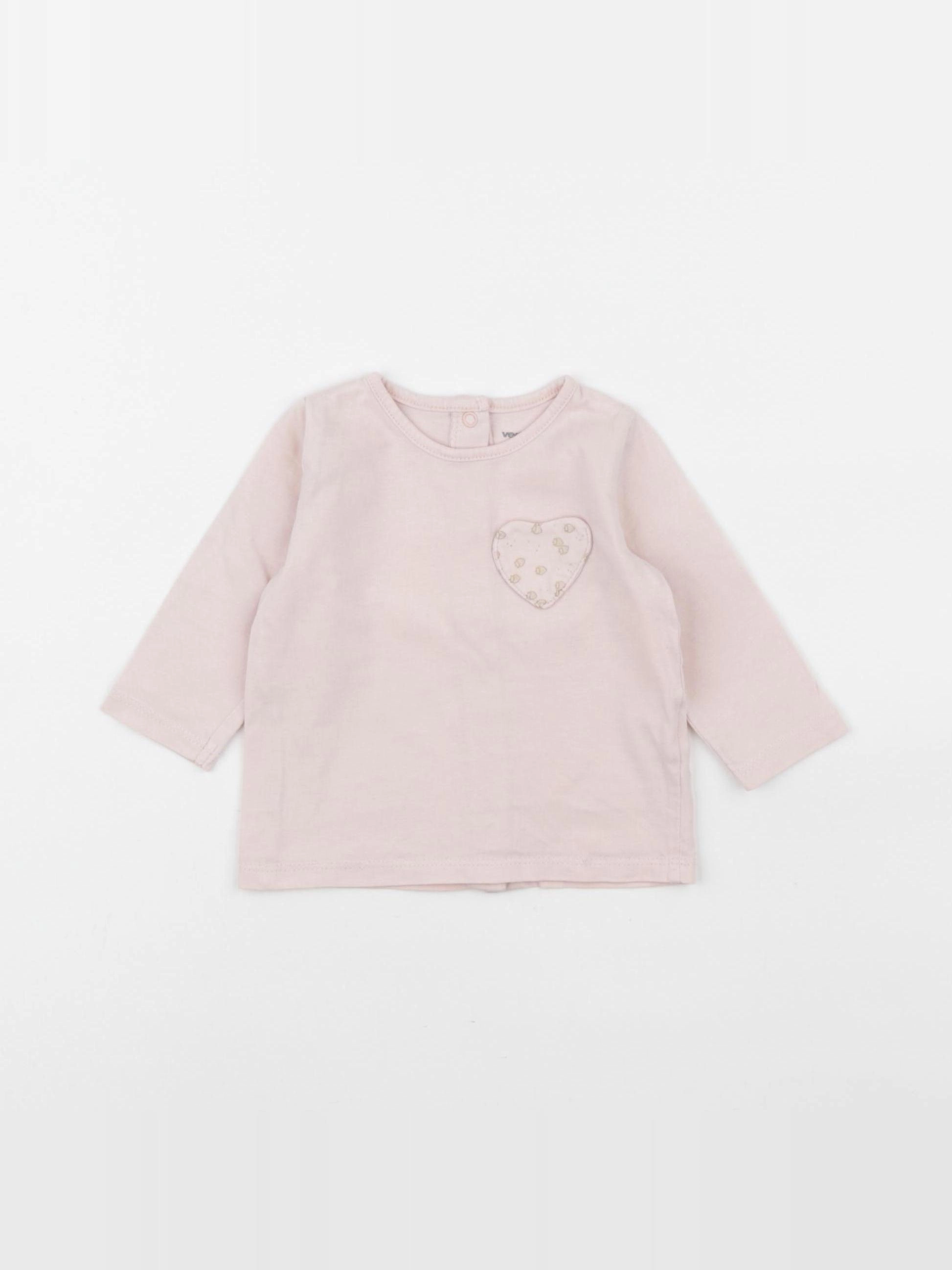 Vertbaudet - tee-shirt rose - 3 mois