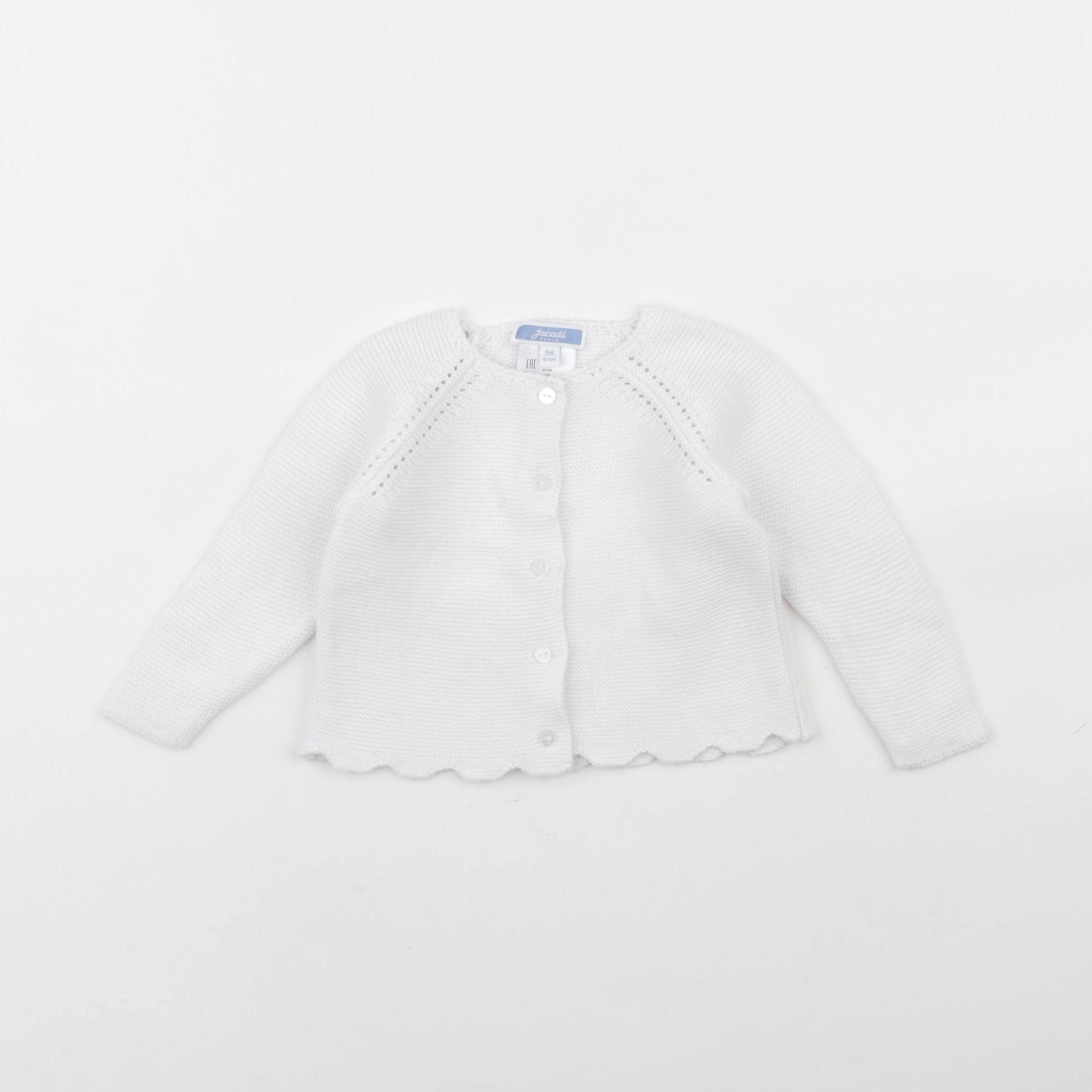 Jacadi - gilet blanc - 6 mois