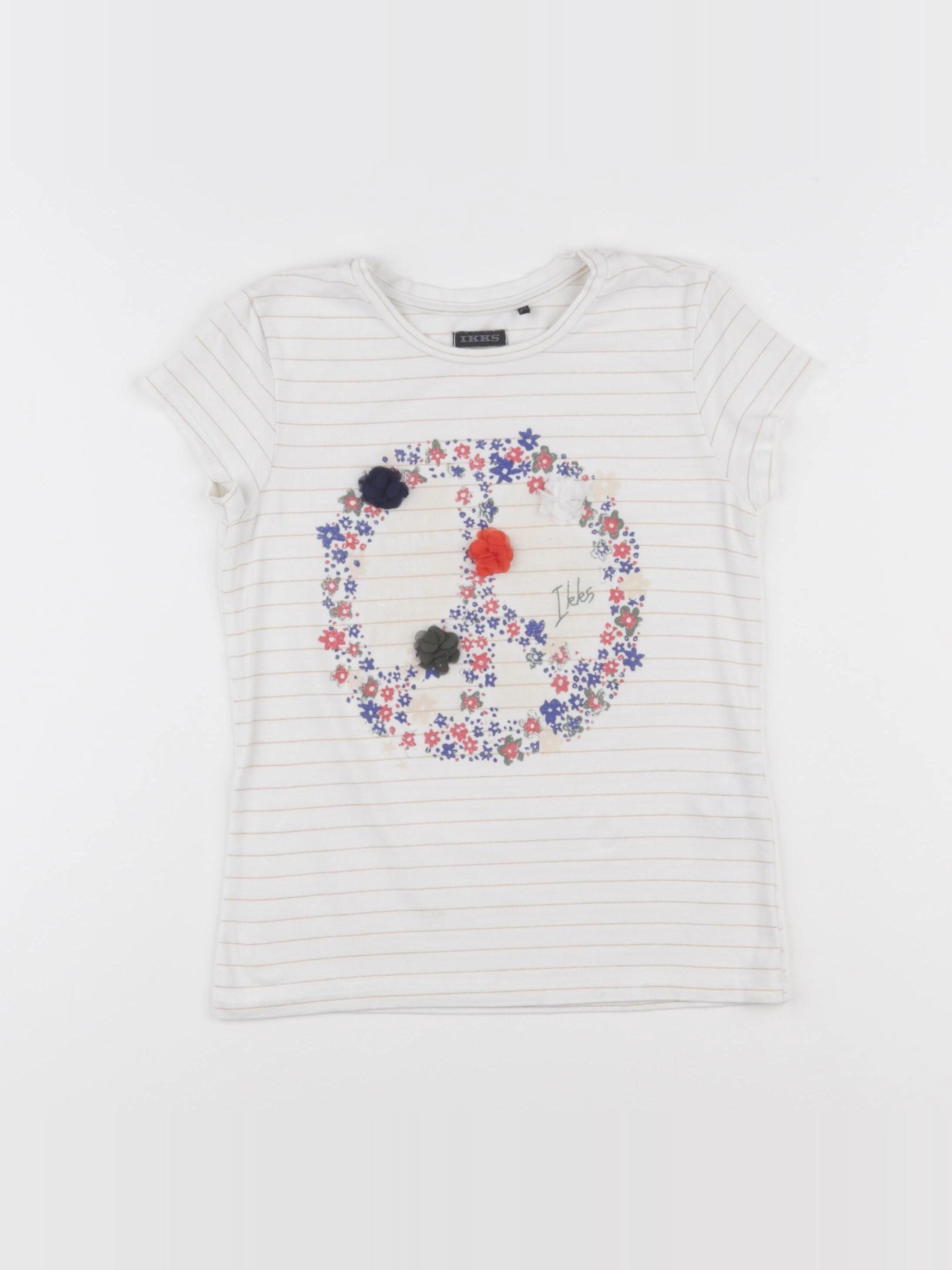 IKKS - tee-shirt blanc, or - 8 ans