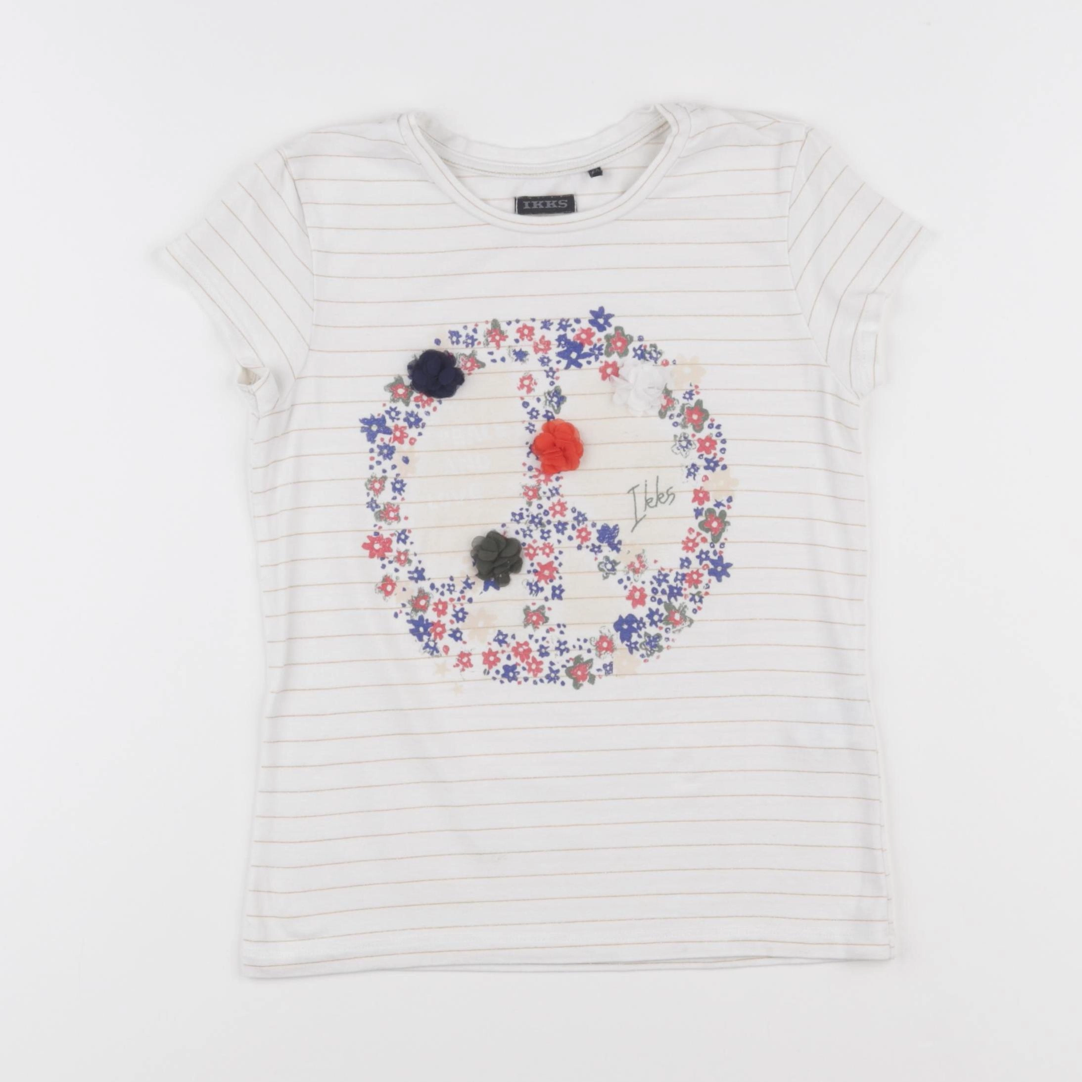 IKKS - tee-shirt blanc, or - 8 ans