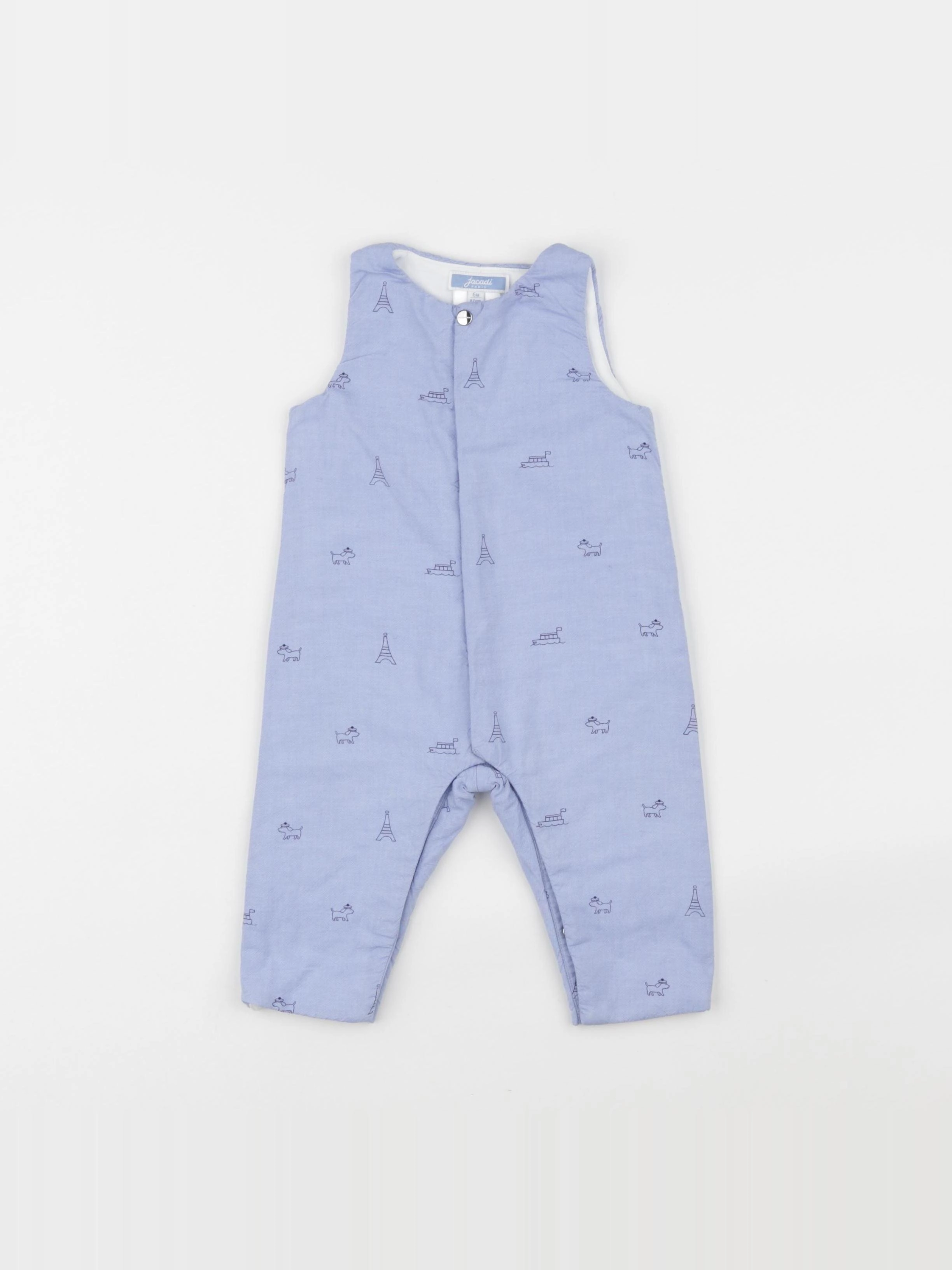 Jacadi - combinaison doublé bleu - 6 mois