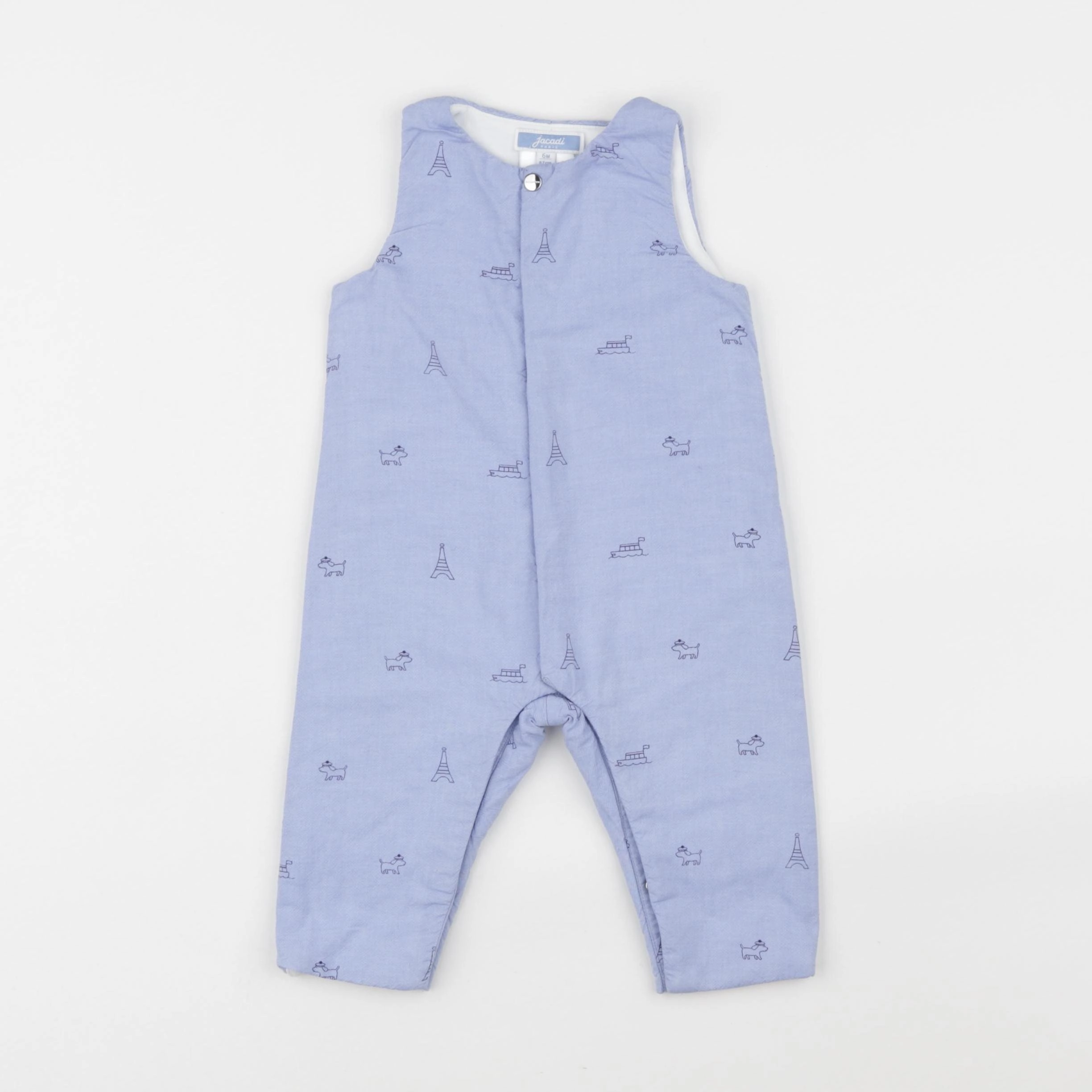 Jacadi - combinaison doublé bleu - 6 mois