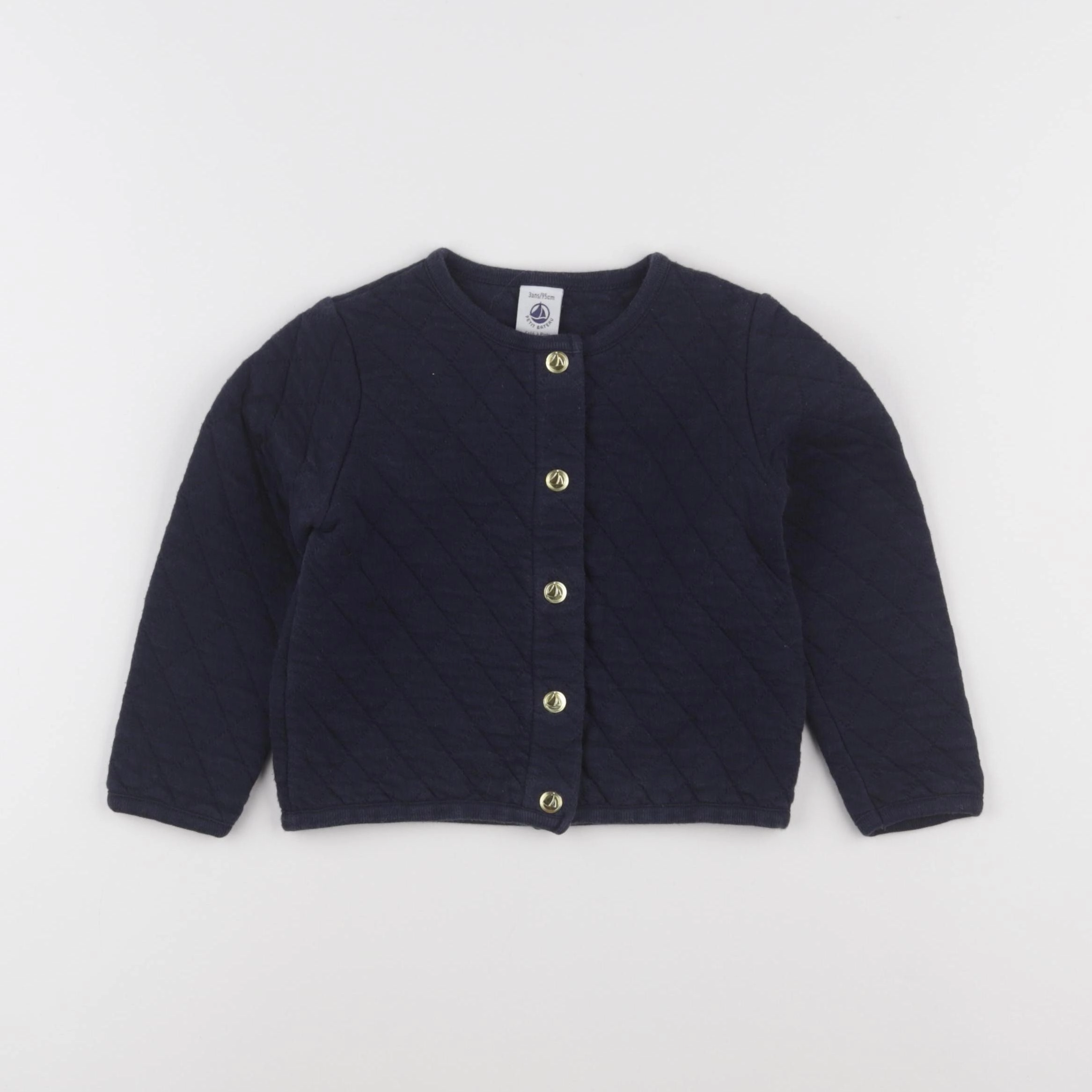 Petit Bateau - sweat bleu - 3 ans