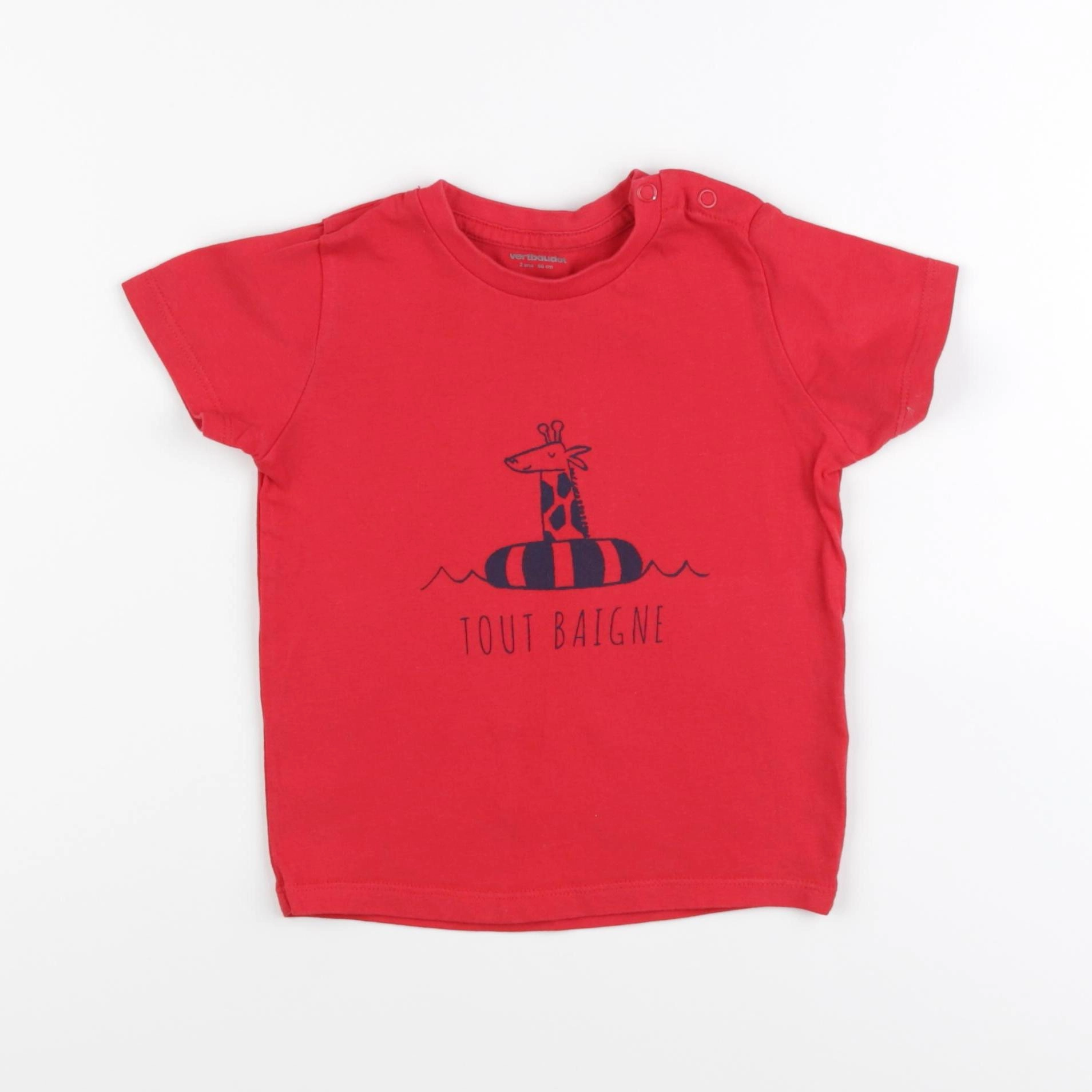 Vertbaudet - tee-shirt rouge - 2 ans