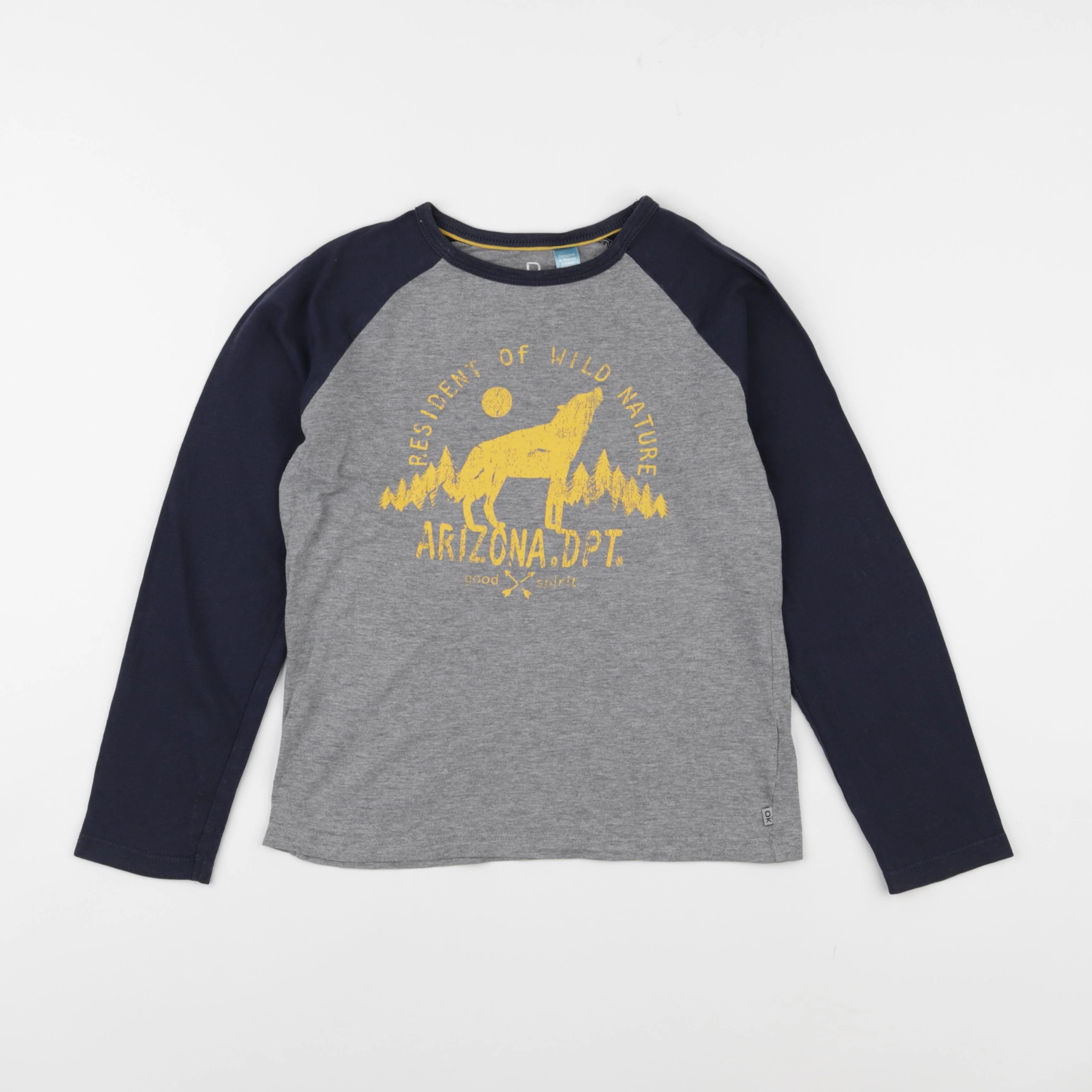 Okaidi - tee-shirt bleu, gris - 8 ans