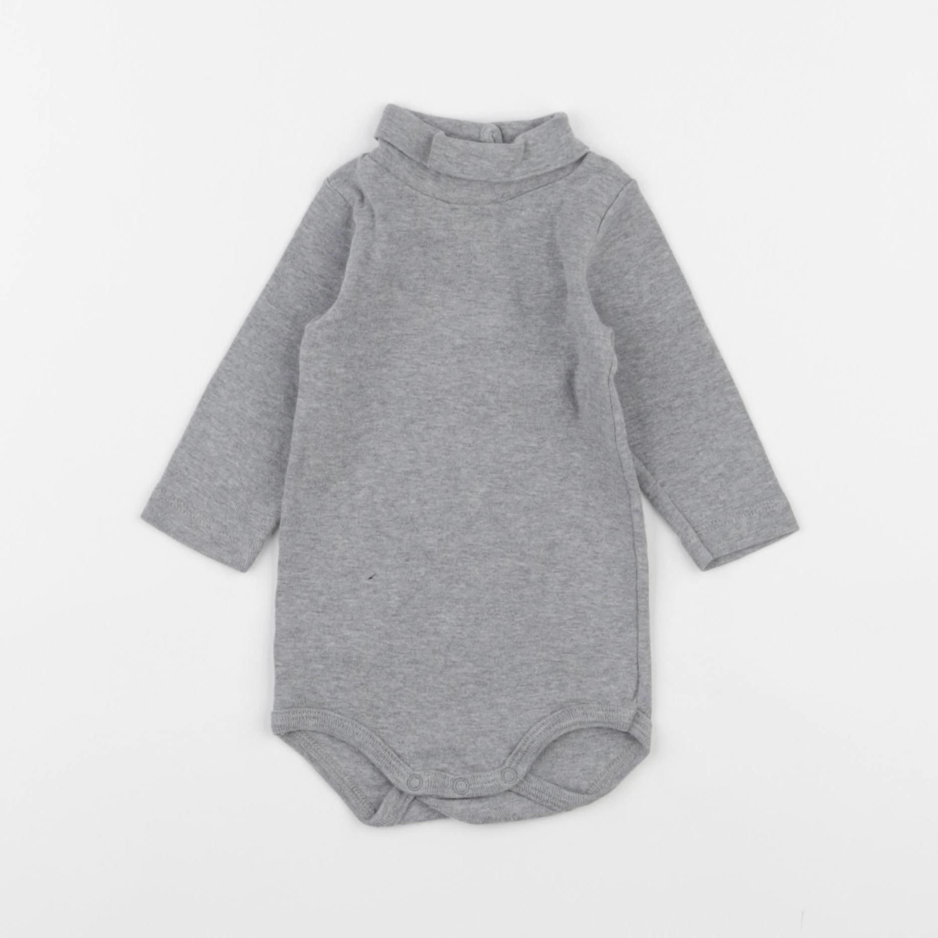 Petit Bateau - body à col gris - 3 mois
