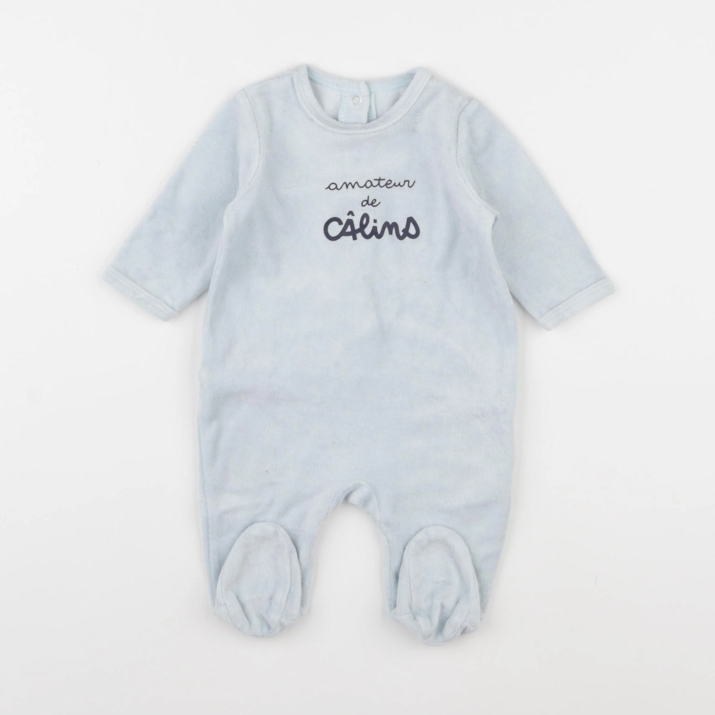 Vertbaudet - pyjama velours bleu - 3 mois