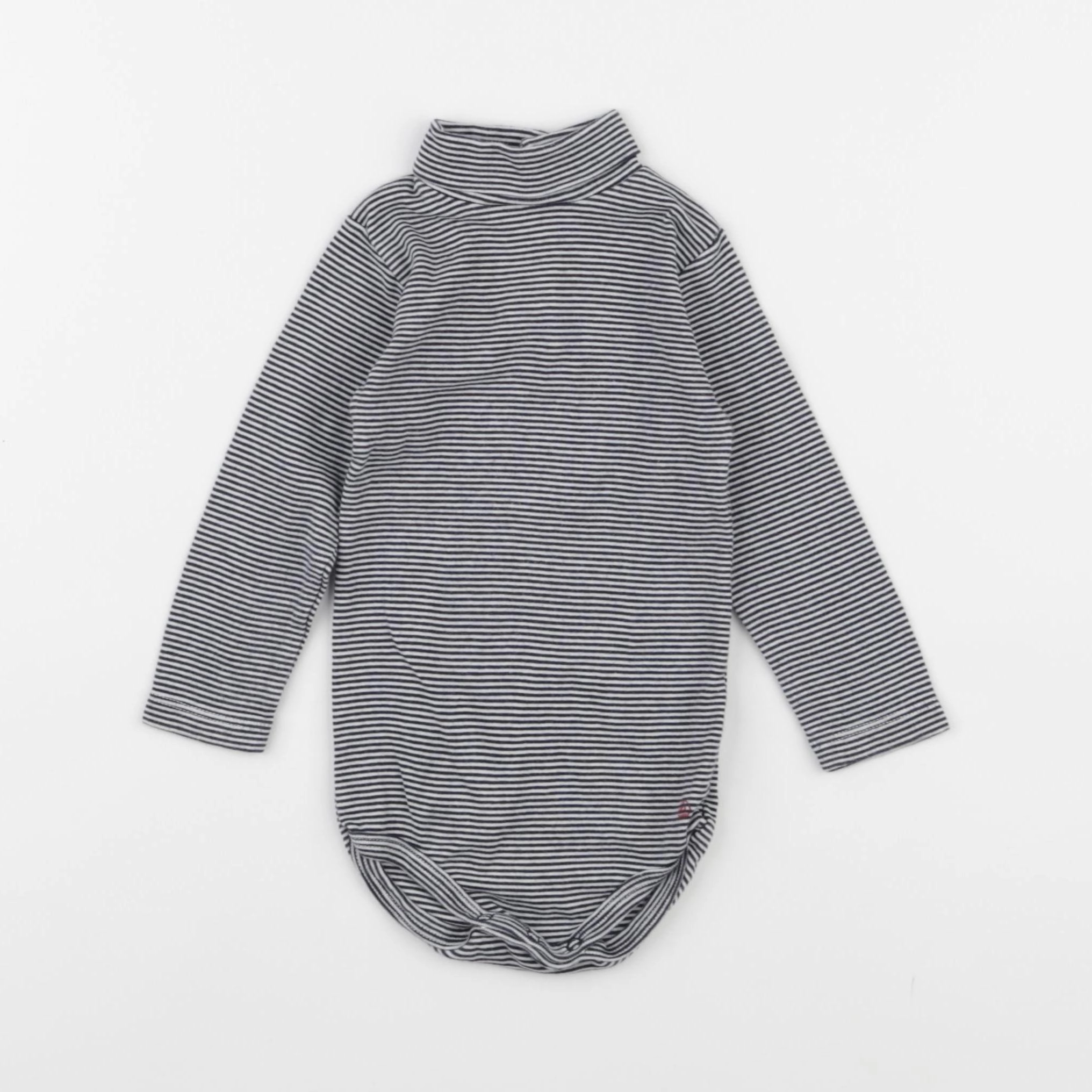 Petit Bateau - body à col bleu - 12 mois