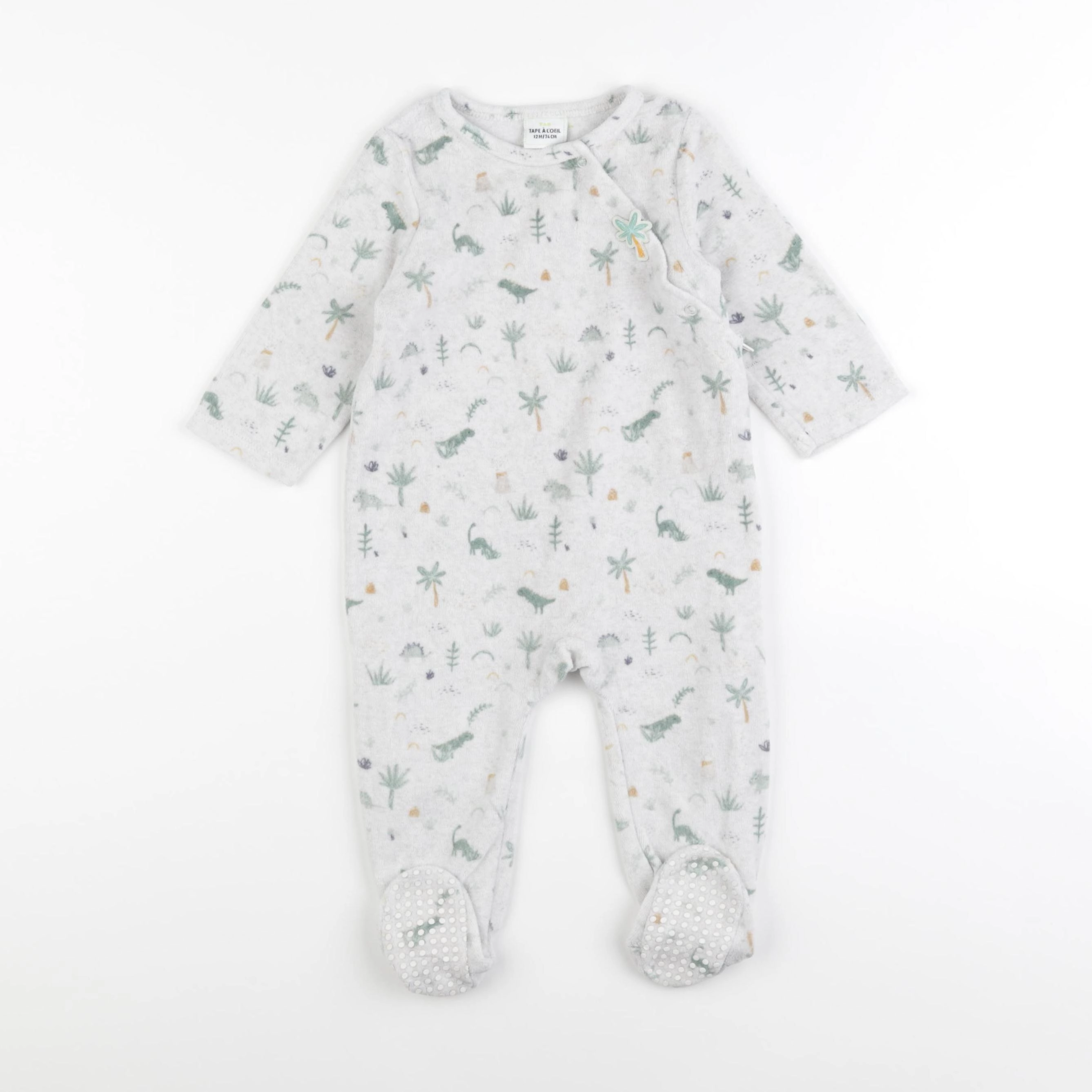 Tape à l'oeil - pyjama velours gris - 12 mois