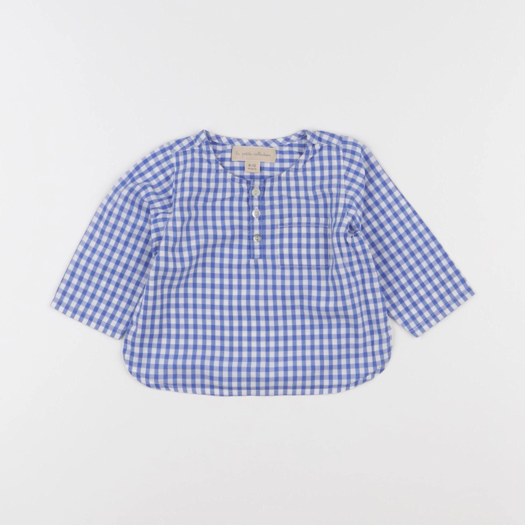 La Petite Collection - blouse bleu, blanc - 6/12 mois
