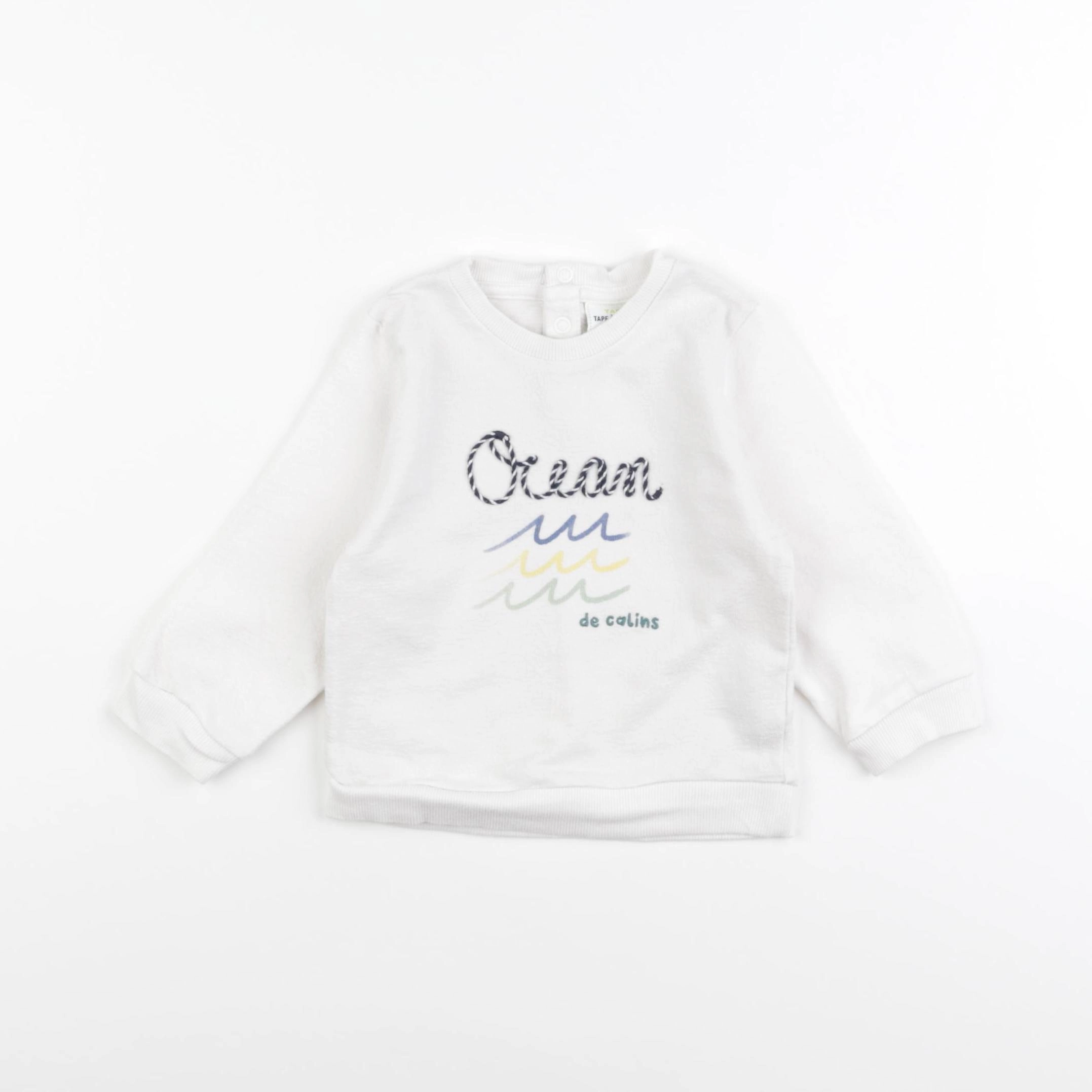 Tape à l'oeil - sweat blanc - 12 mois