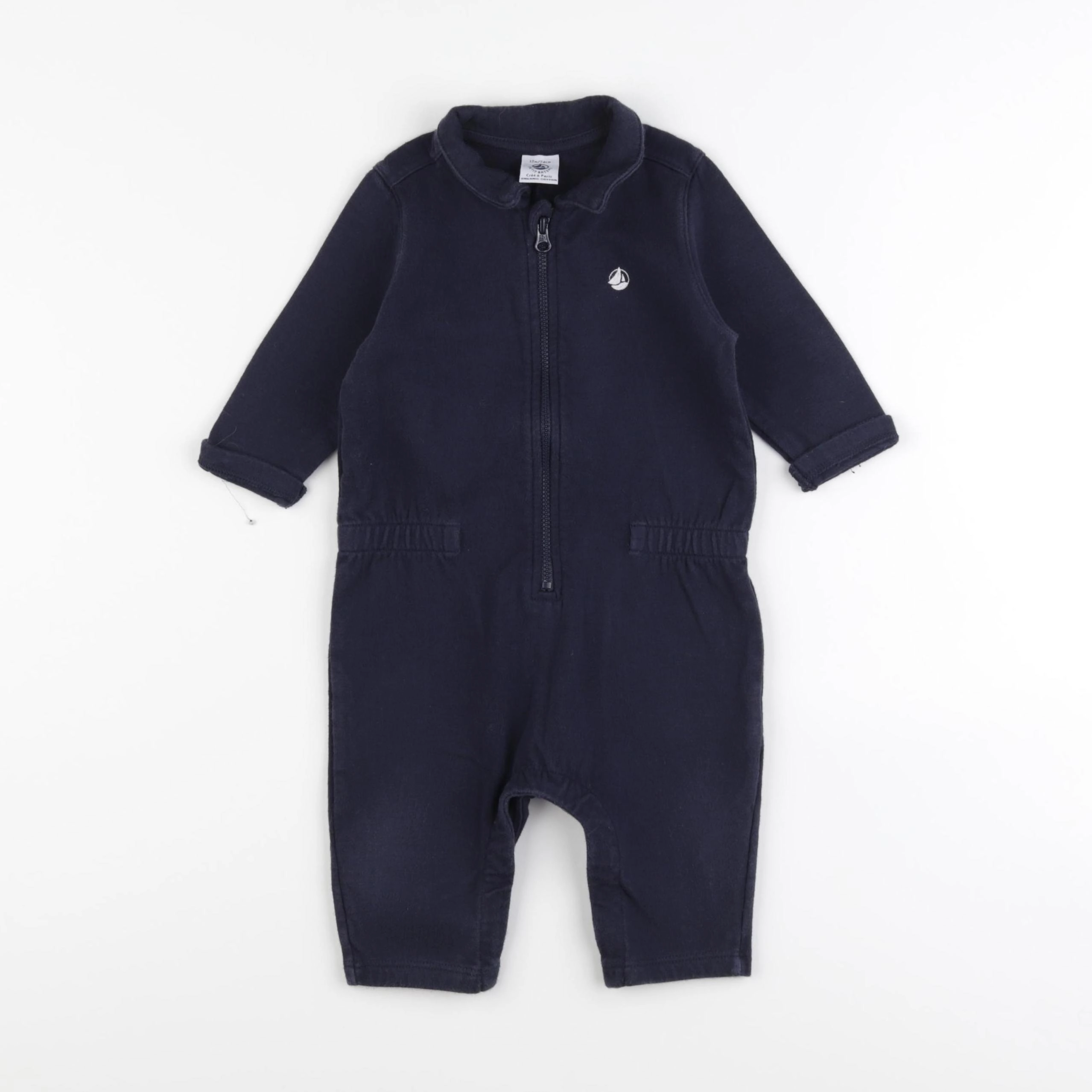 Petit Bateau - combinaison bleu - 12 mois