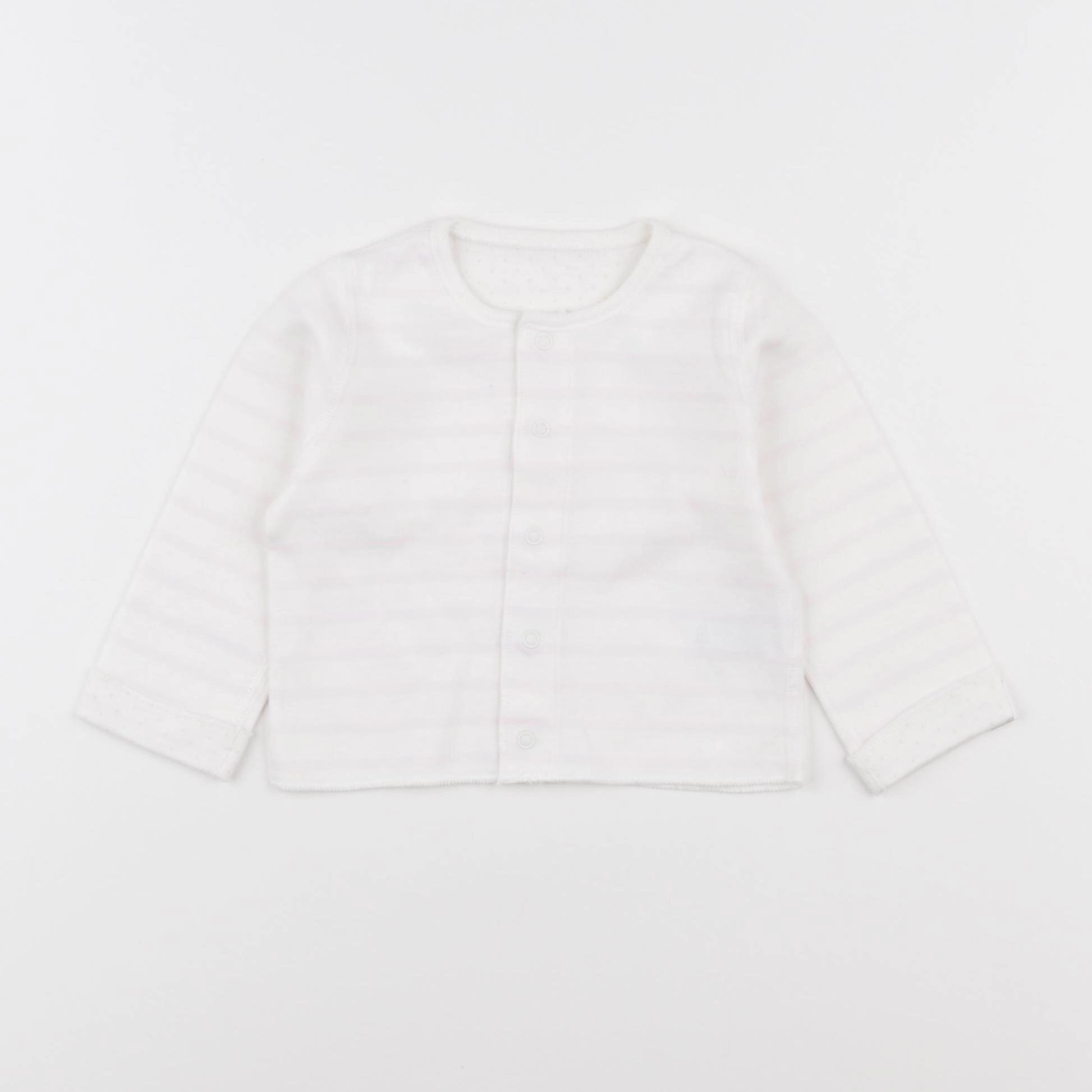 Petit Bateau - tee-shirt blanc, rose - 6 mois