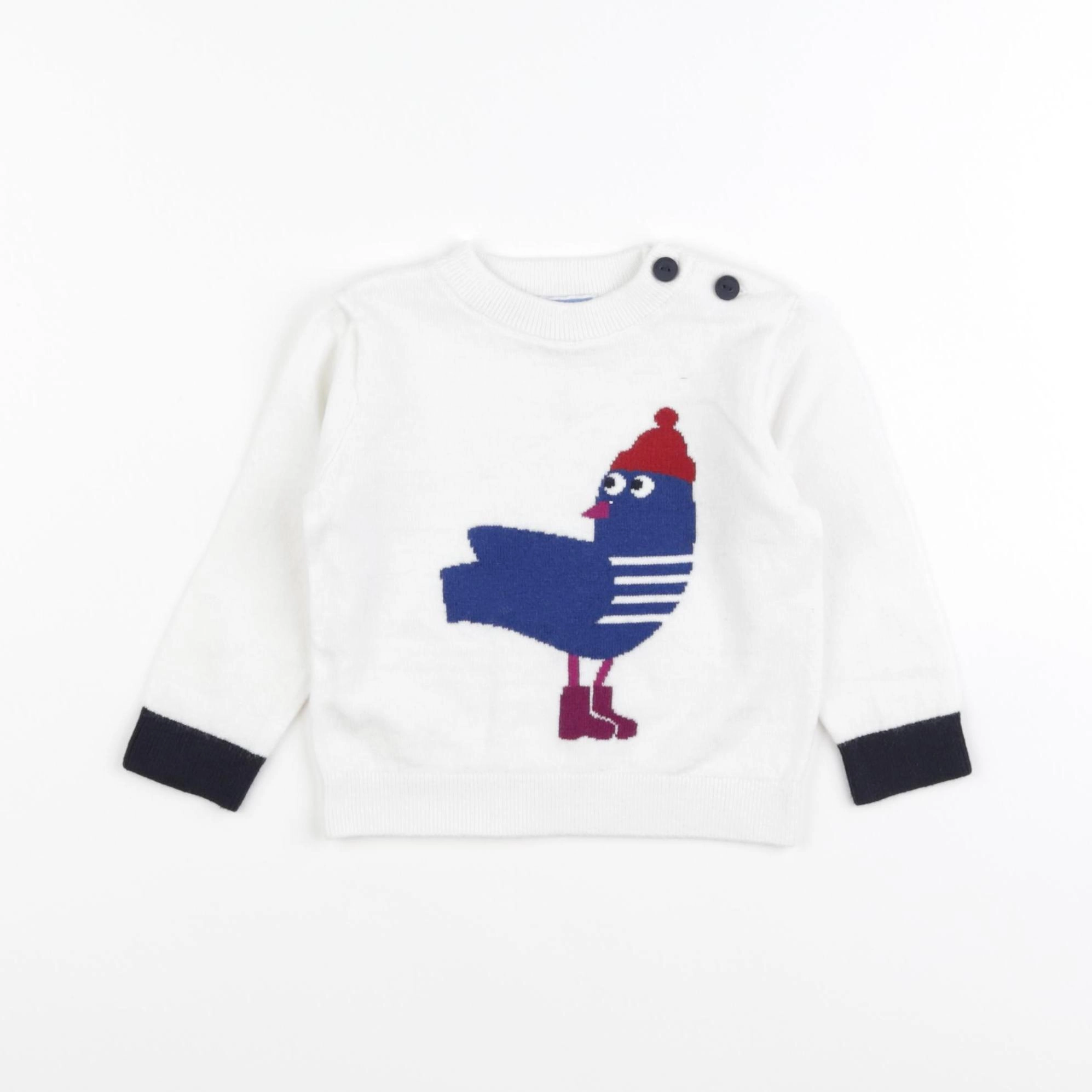 Jacadi - pull blanc - 12 mois
