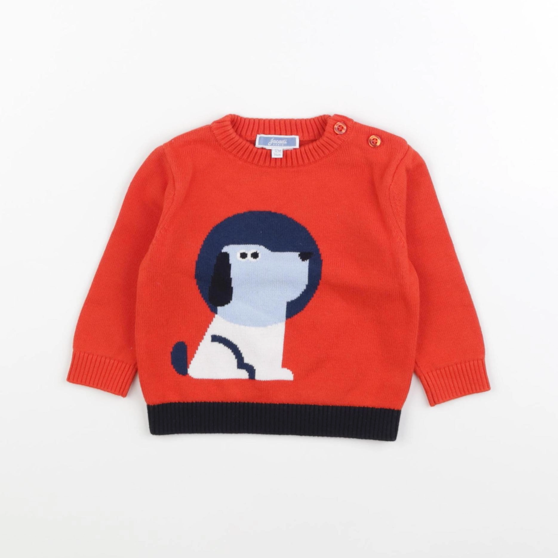 Jacadi - pull rouge - 12 mois