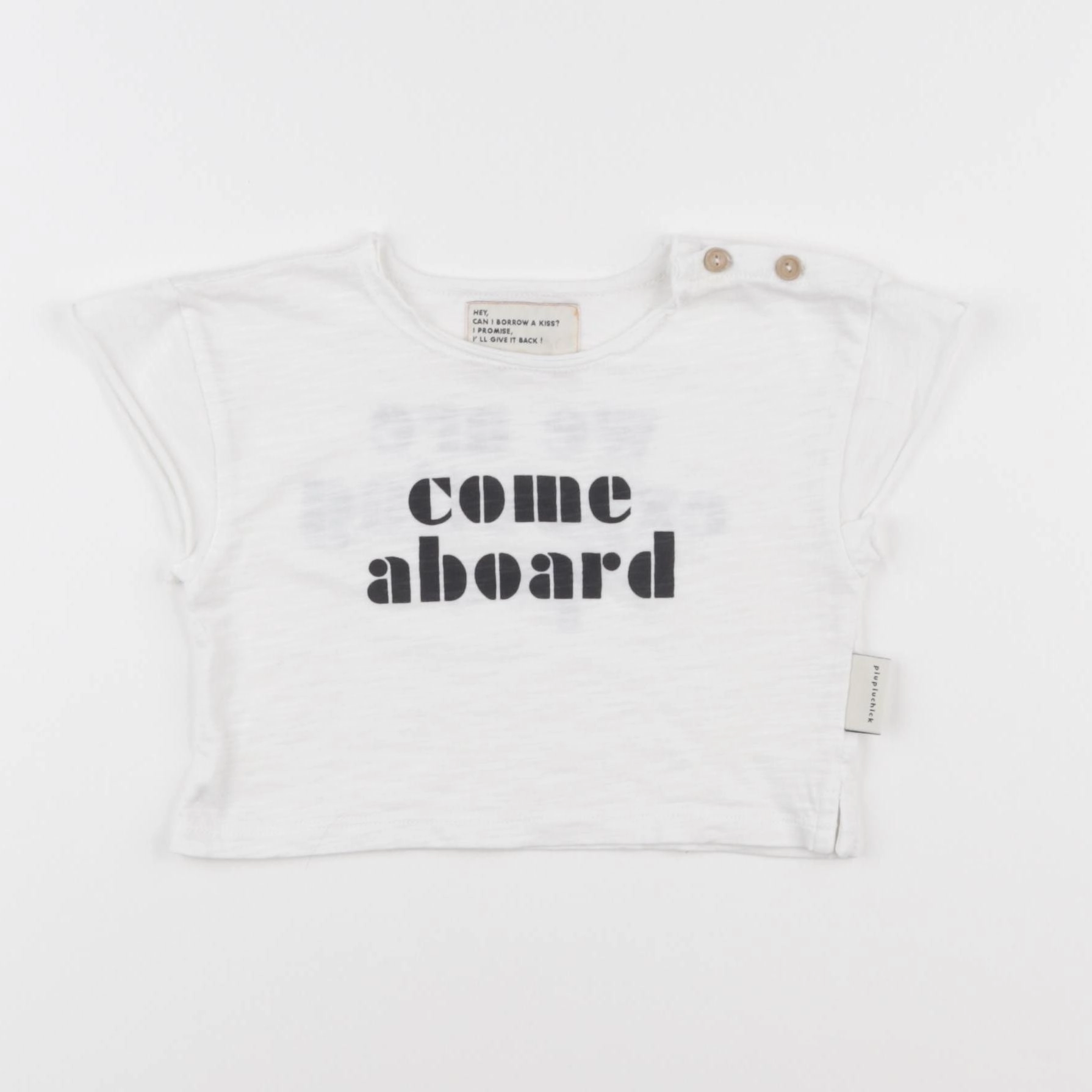 Piupiuchick - tee-shirt imprimé au dos blanc - 6 mois