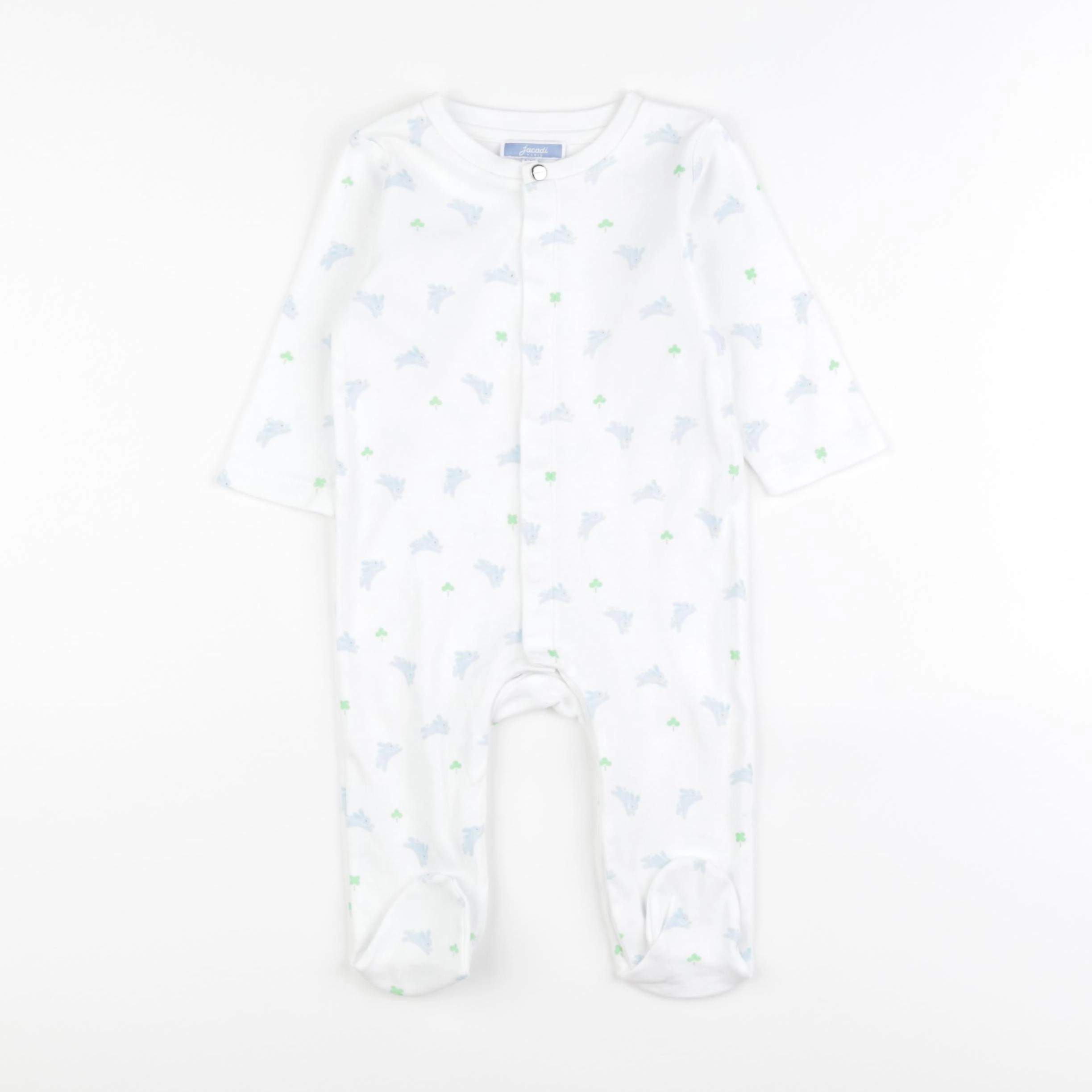 Jacadi - pyjama coton blanc, bleu - 6 mois