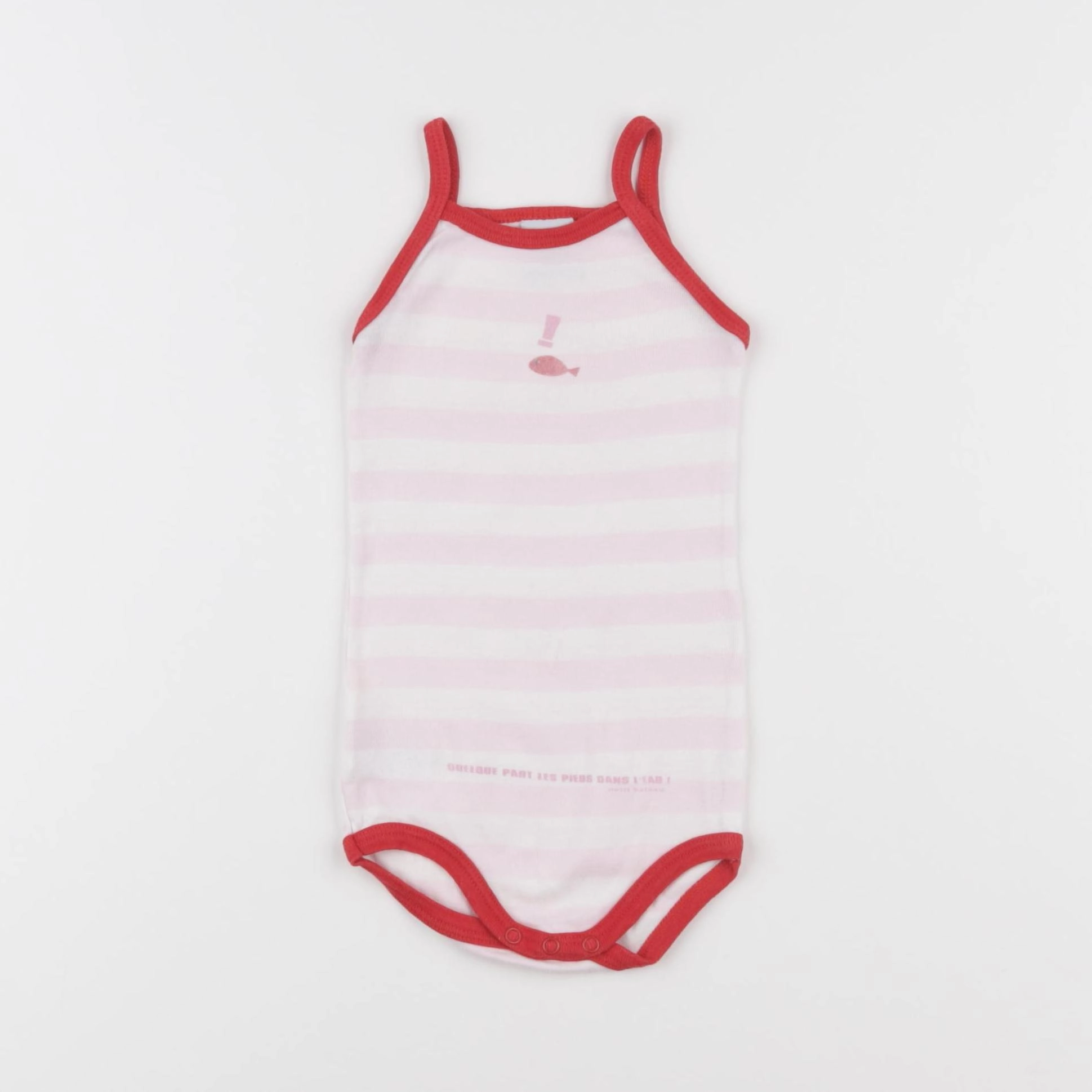 Petit Bateau - body rouge, rose - 12 mois