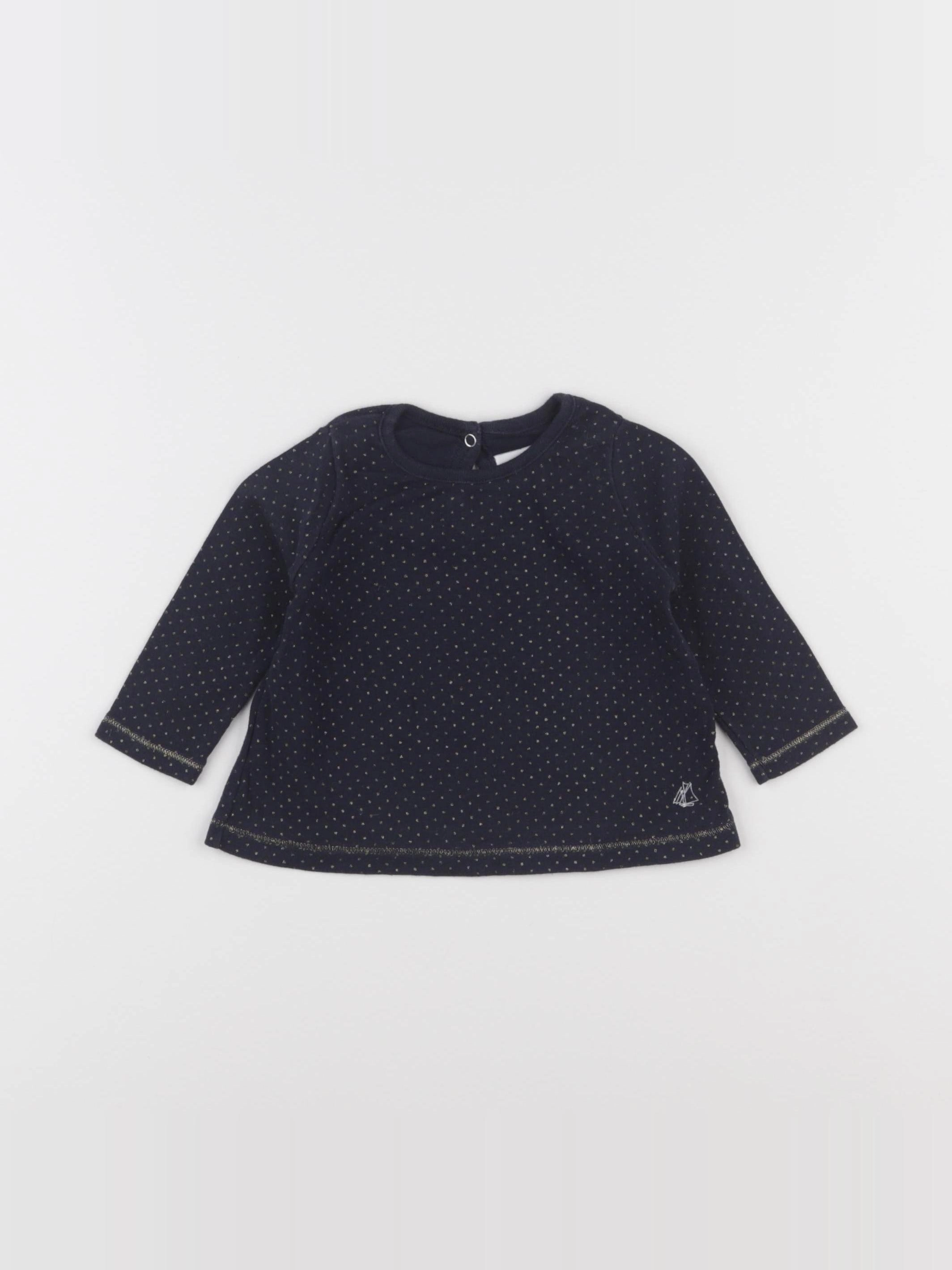 Petit Bateau - tee-shirt bleu, or - 6 mois