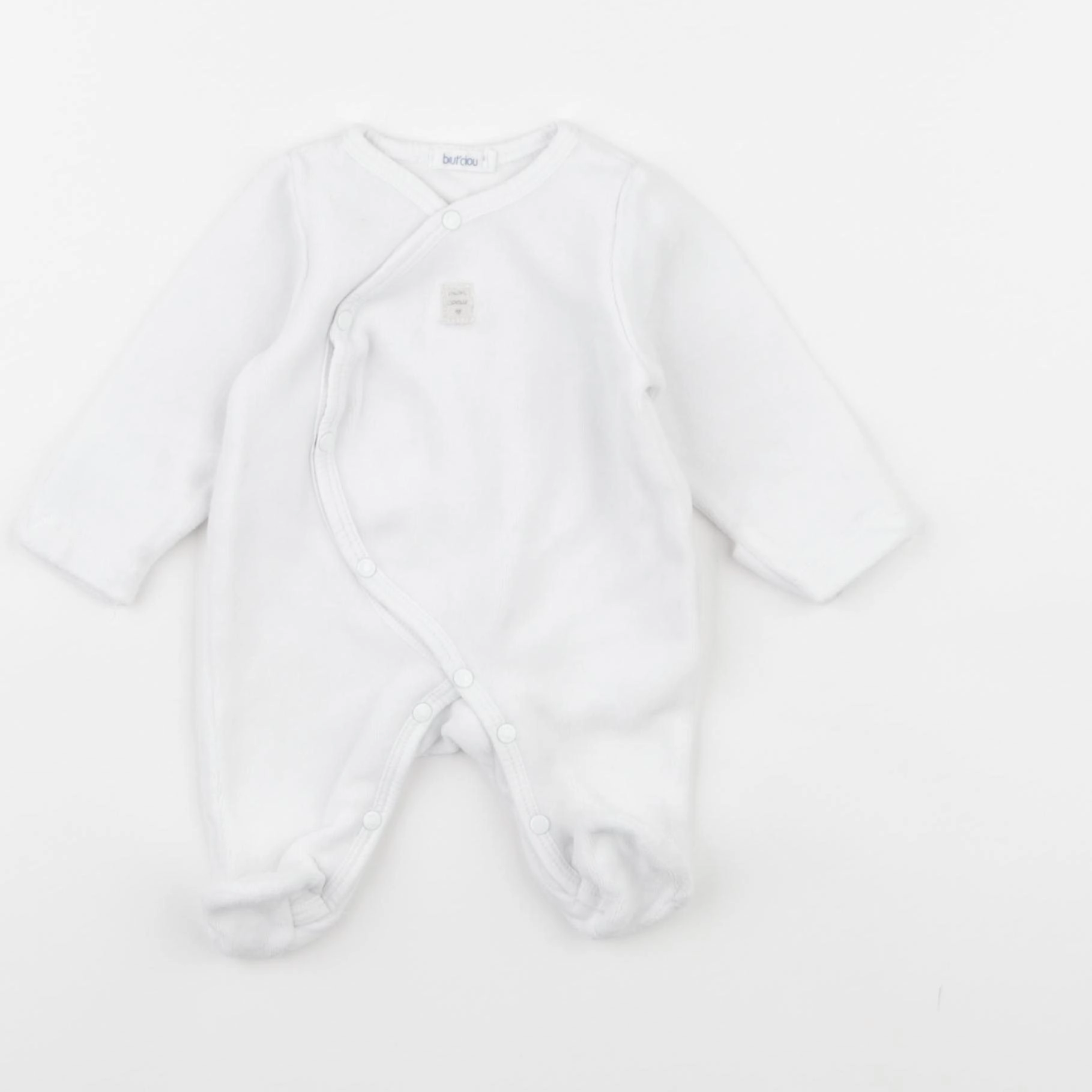 Boutchou - pyjama velours blanc - 0 mois