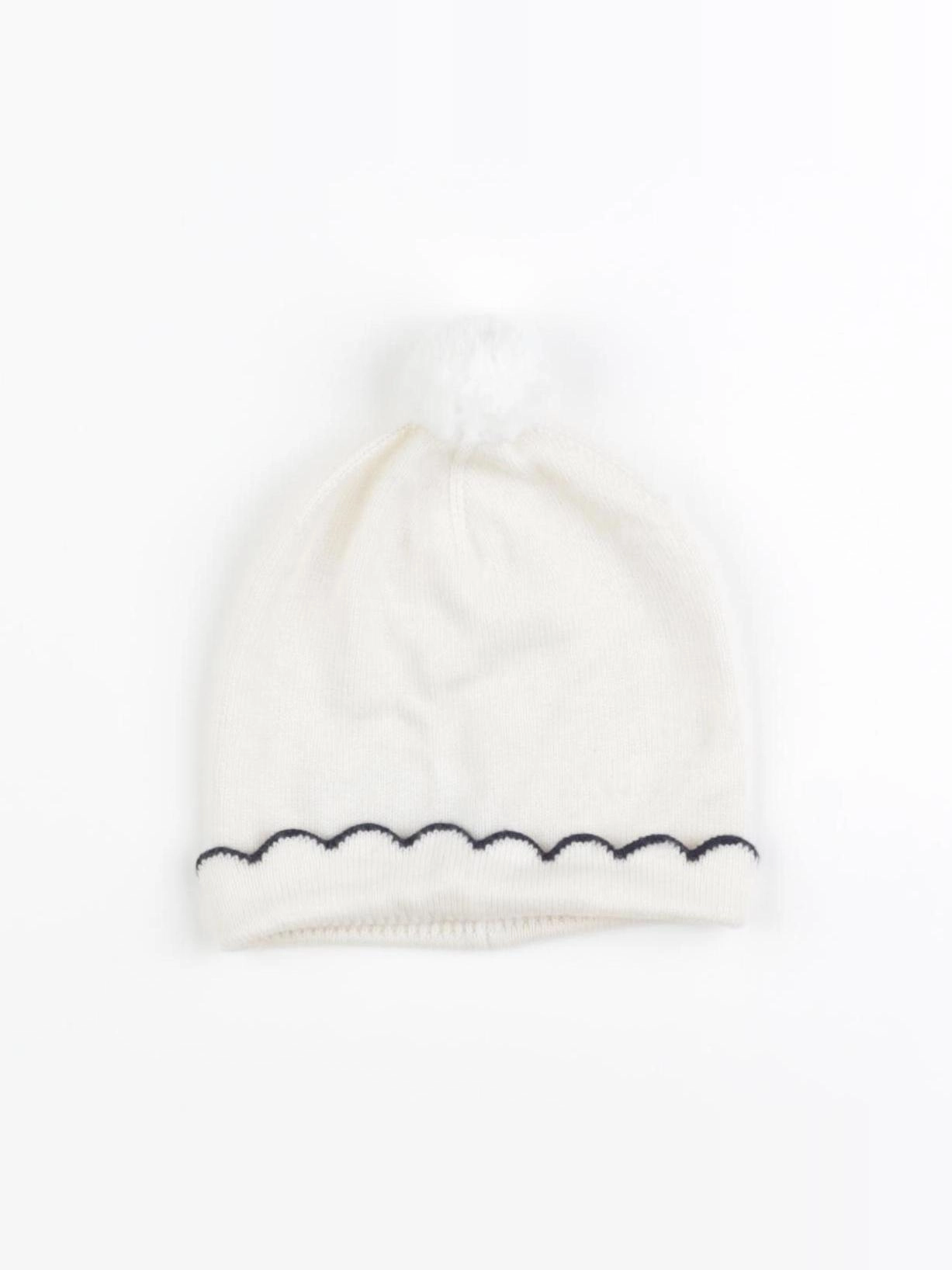 Jacadi - bonnet blanc, bleu - 24/36 mois