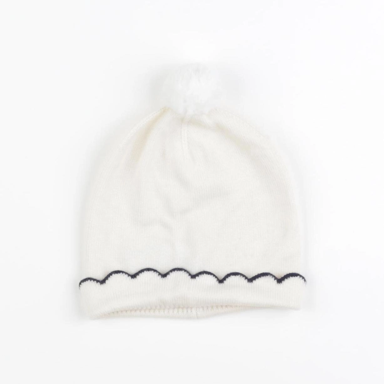 Jacadi - bonnet blanc, bleu - 24/36 mois