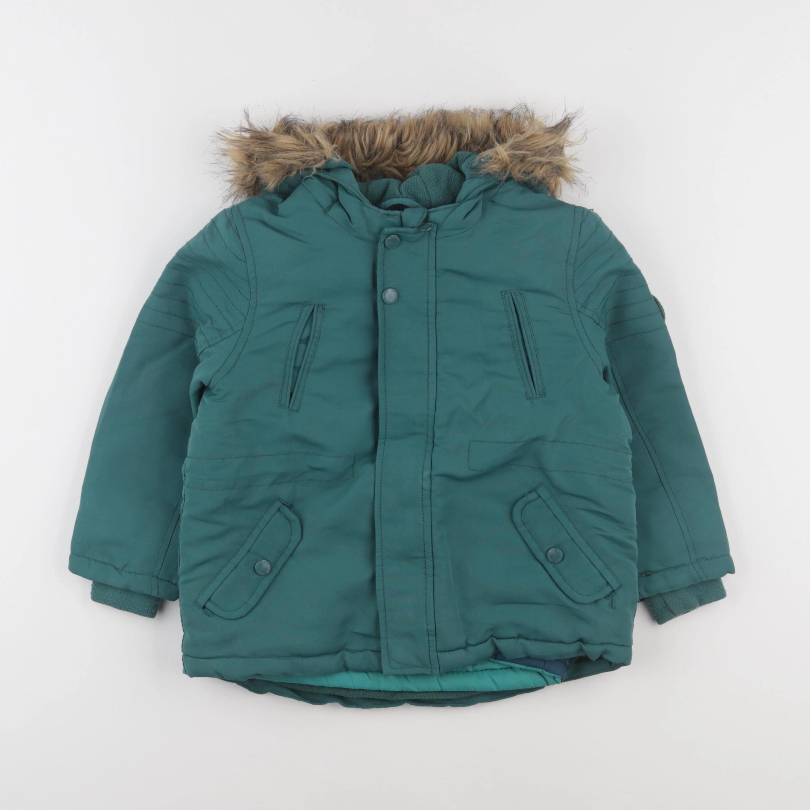 Vertbaudet - parka violet, vert - 4 ans