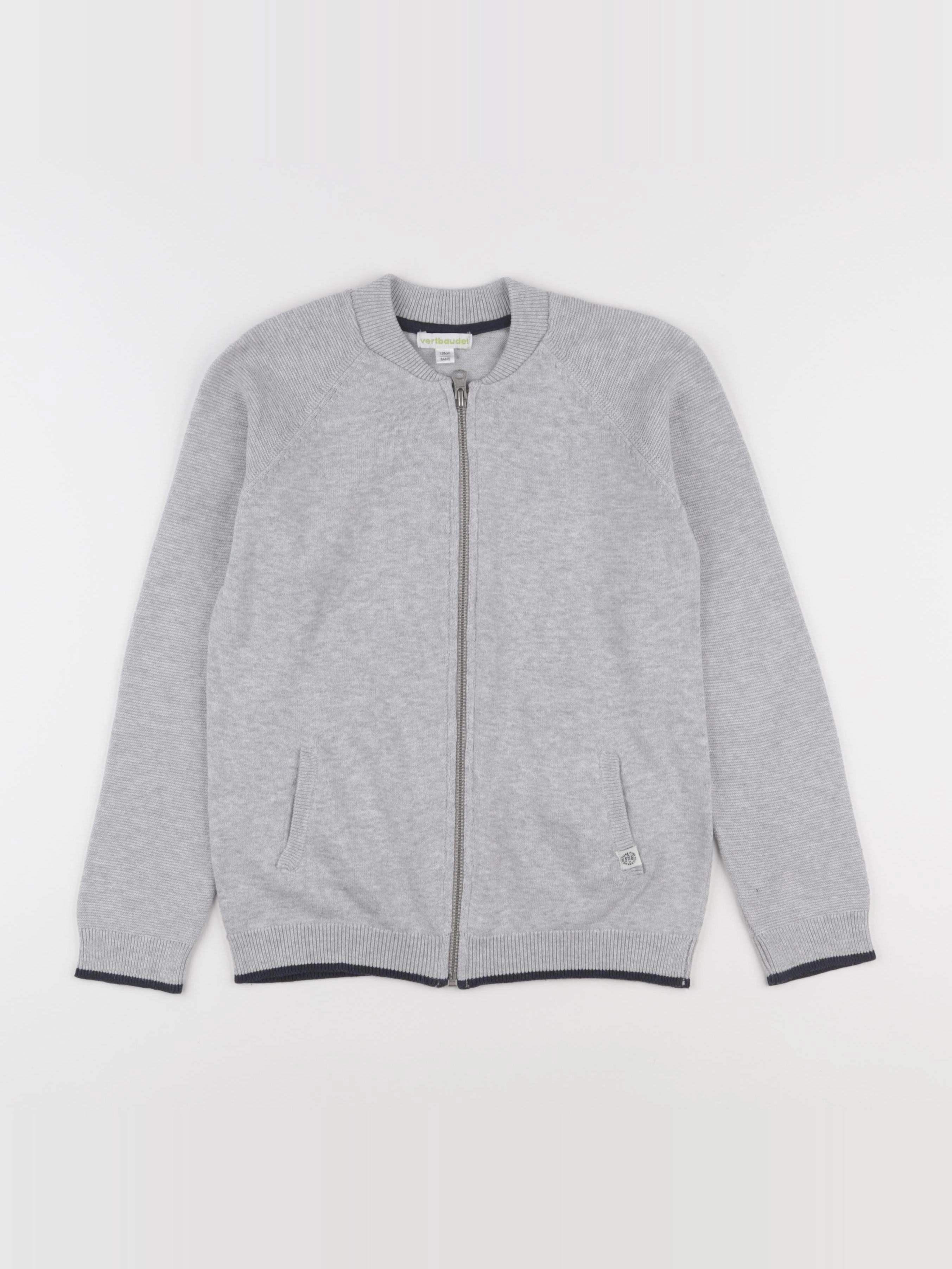 Vertbaudet - gilet gris - 8 ans