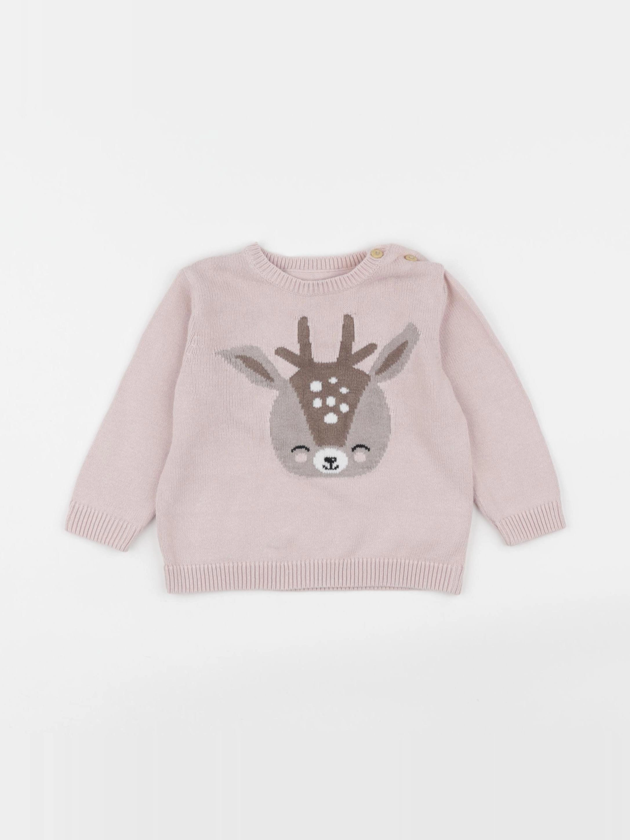 H&M - pull rose - 6/9 mois