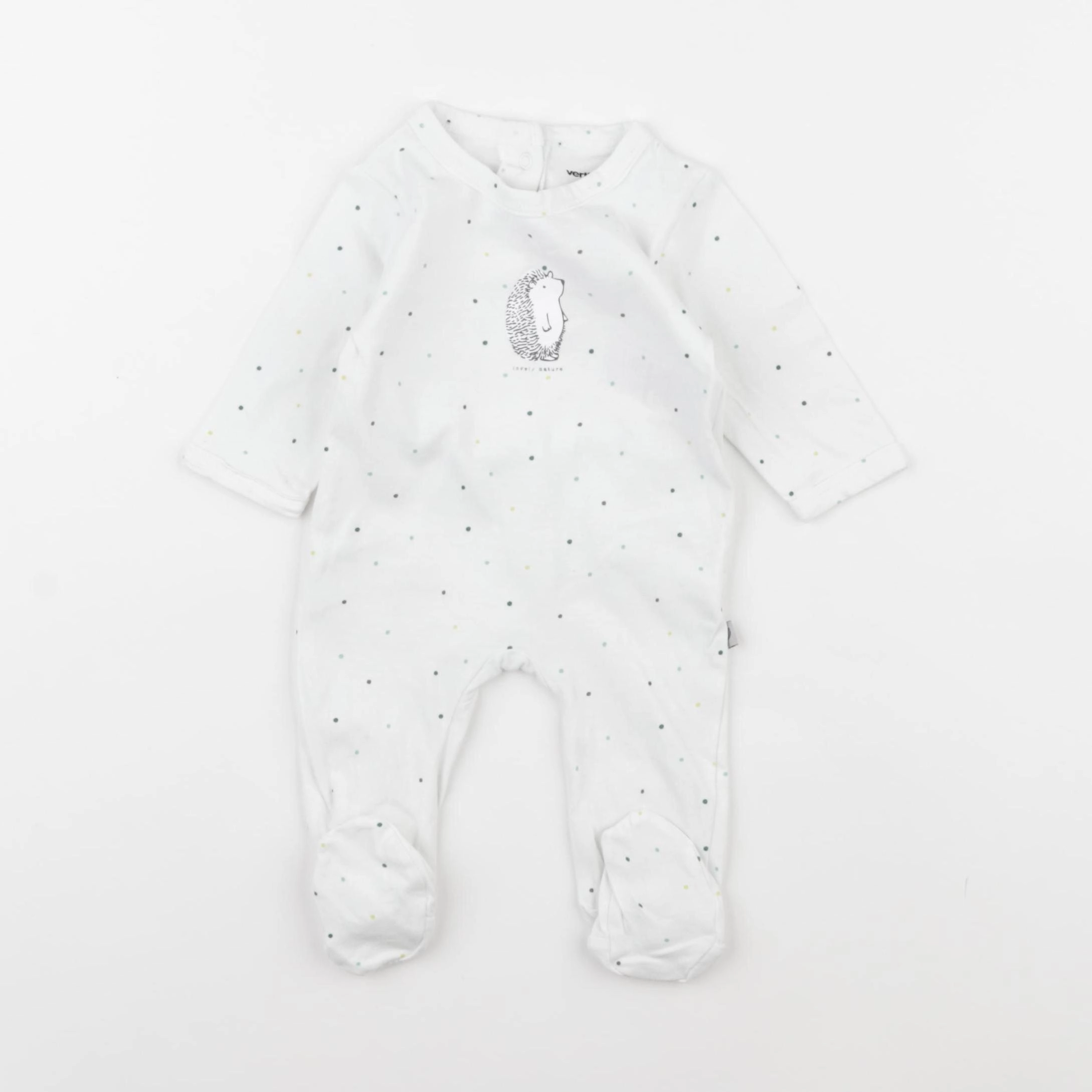 Vertbaudet - pyjama coton blanc - 1 mois