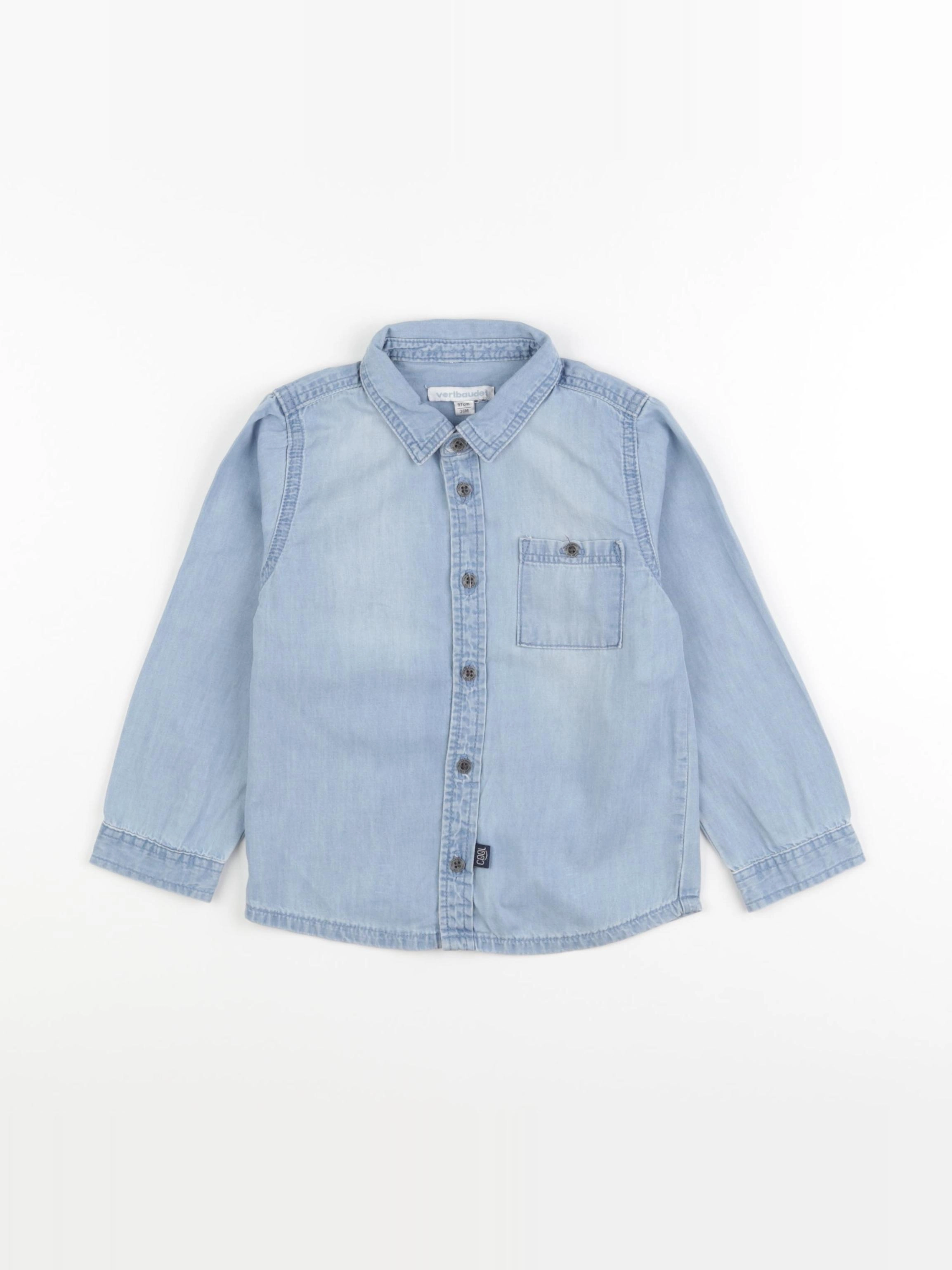 Vertbaudet - chemise bleu - 36 mois