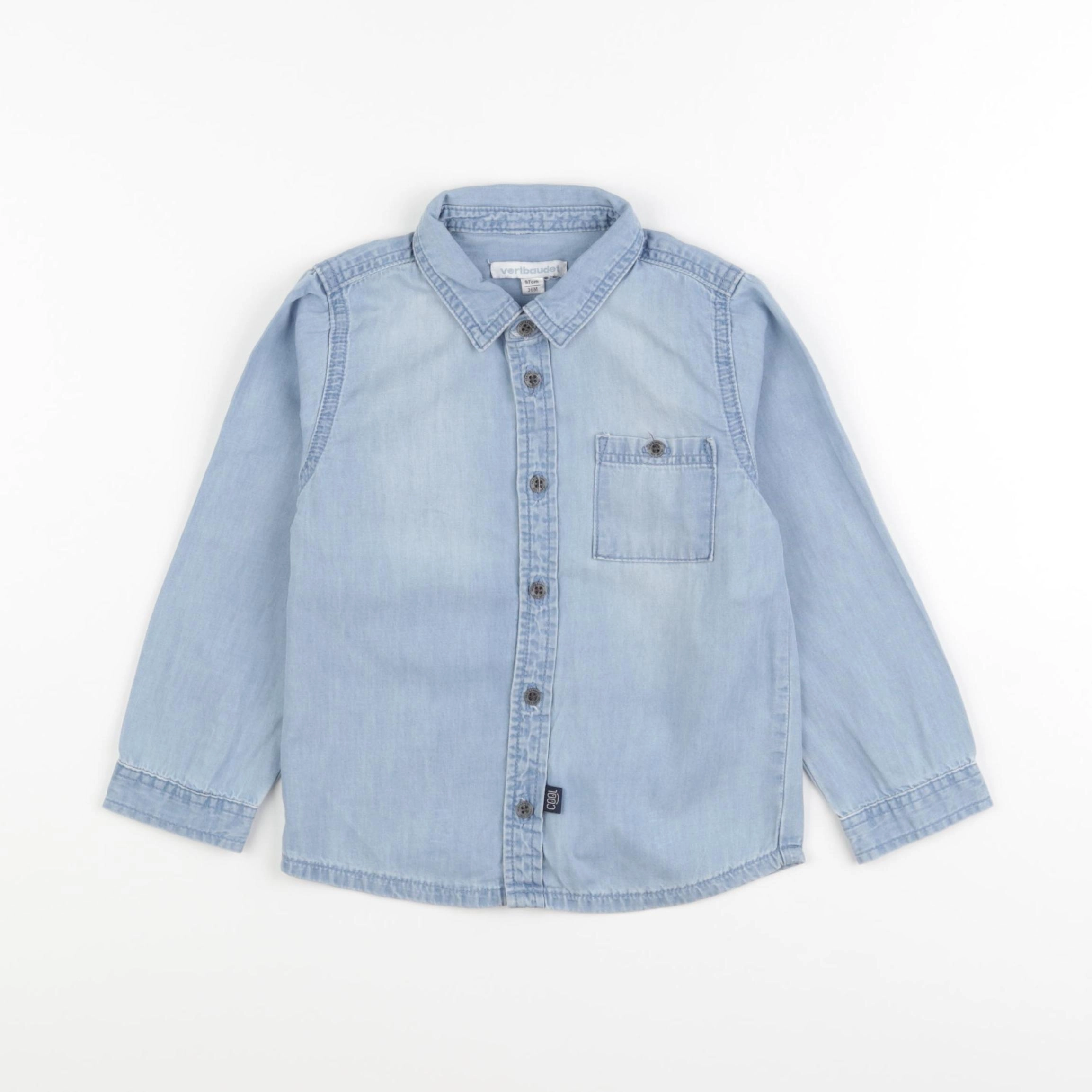 Vertbaudet - chemise bleu - 36 mois