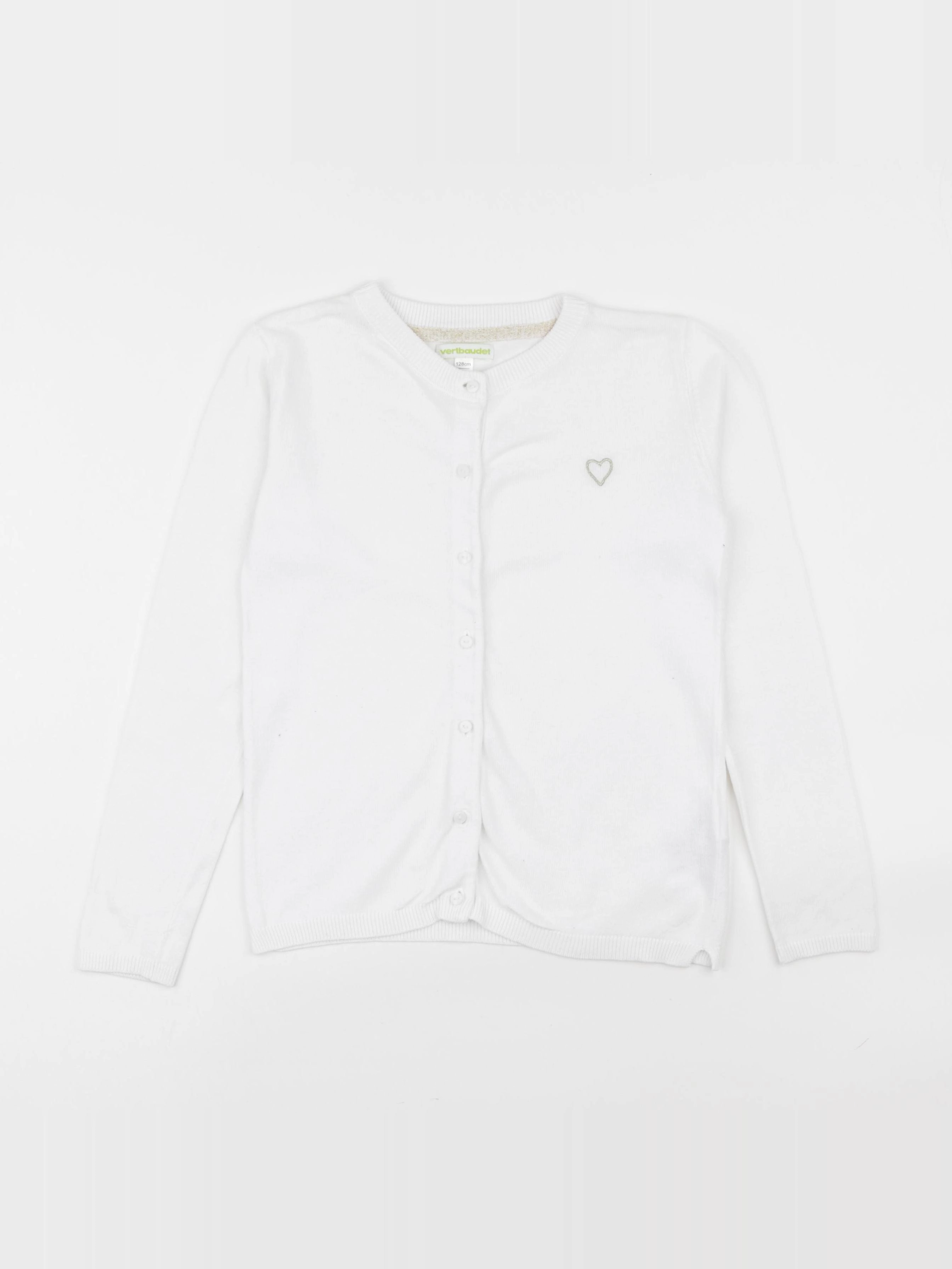 Vertbaudet - gilet blanc - 8 ans