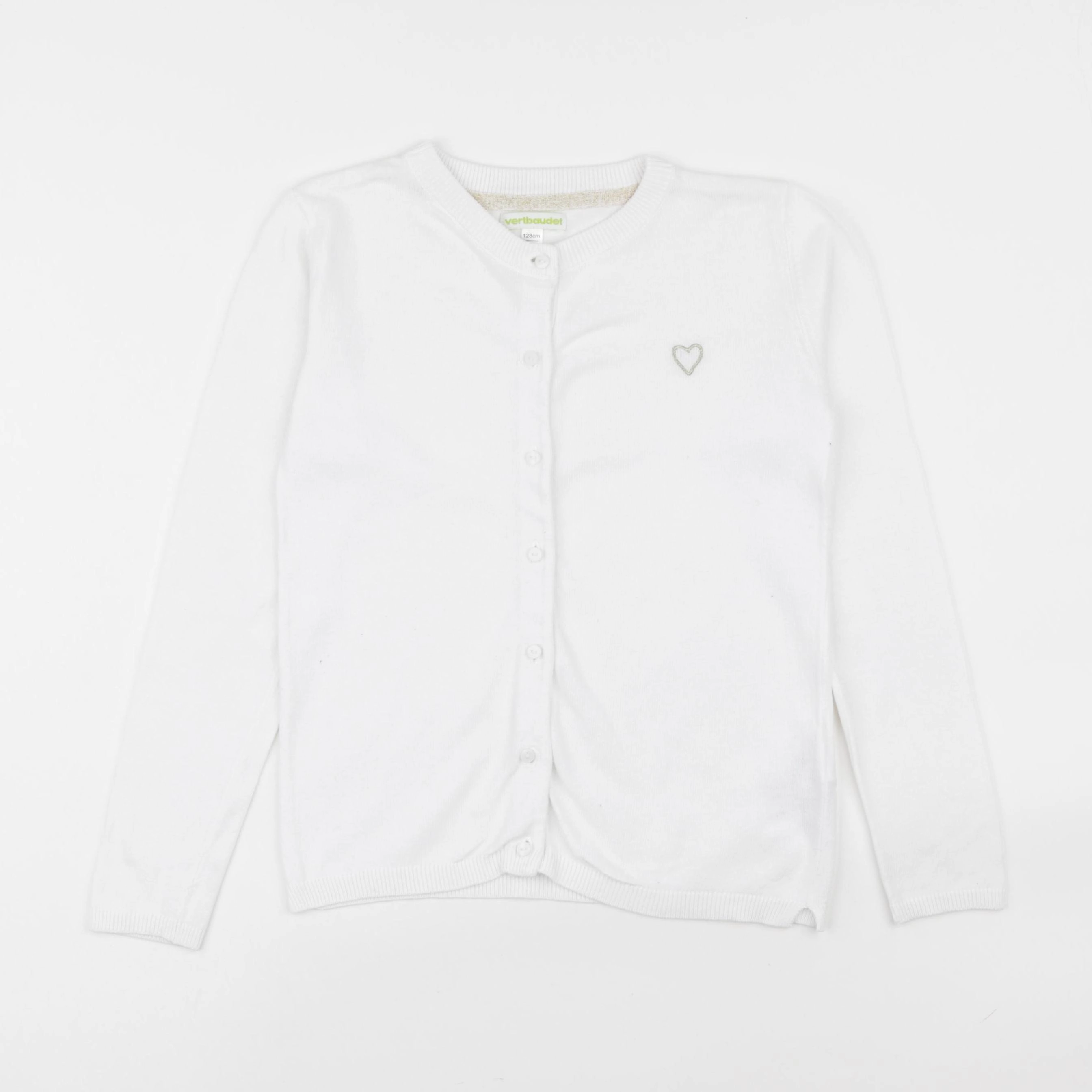 Vertbaudet - gilet blanc - 8 ans