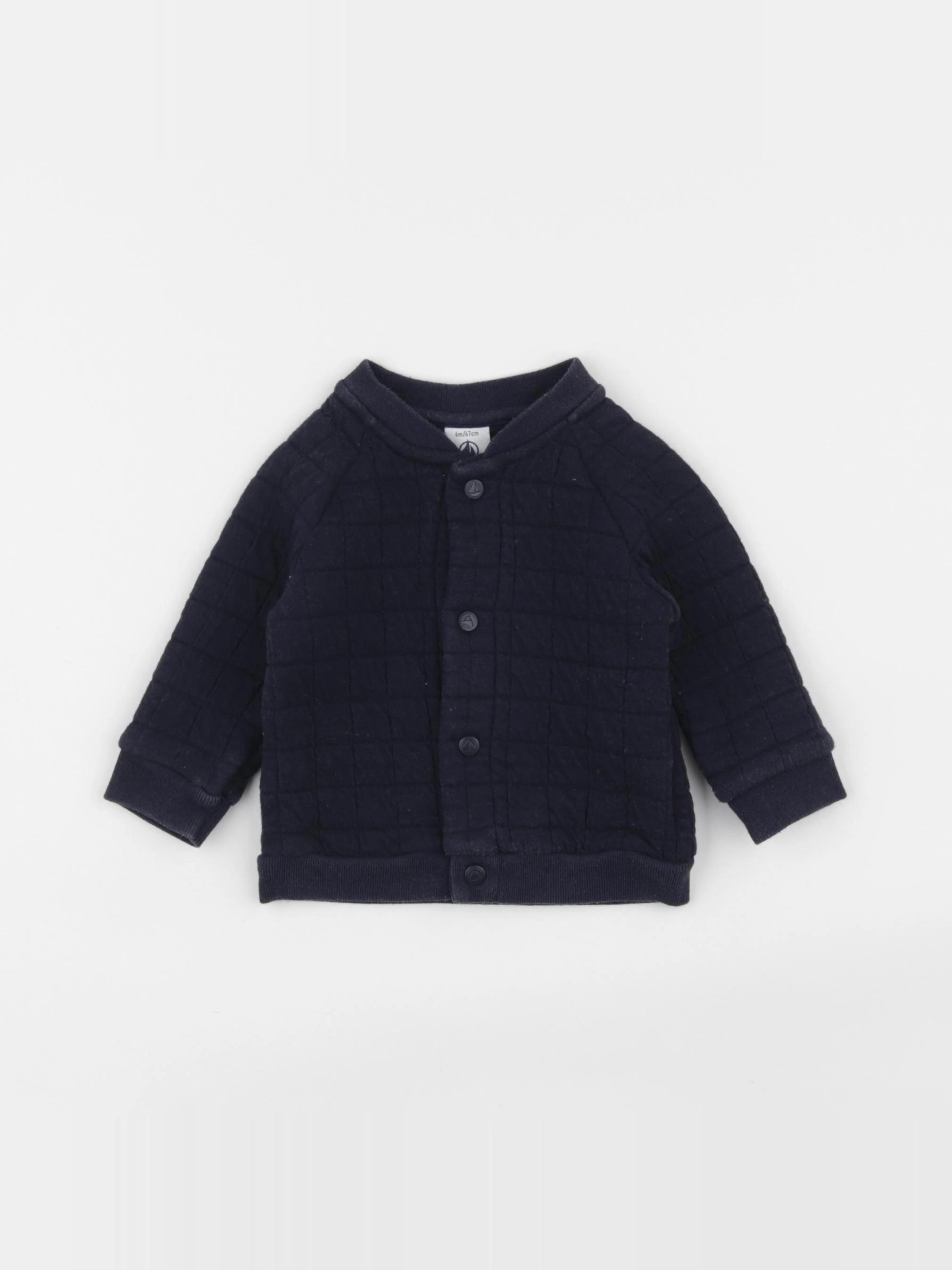 Petit Bateau - sweat bleu - 6 mois
