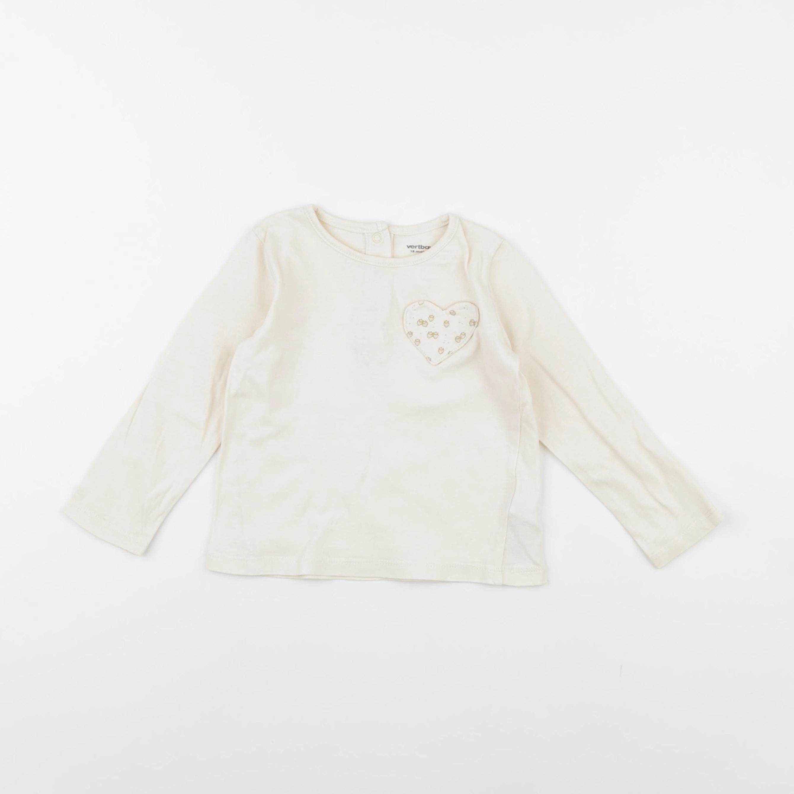 Vertbaudet - tee-shirt beige - 18 mois