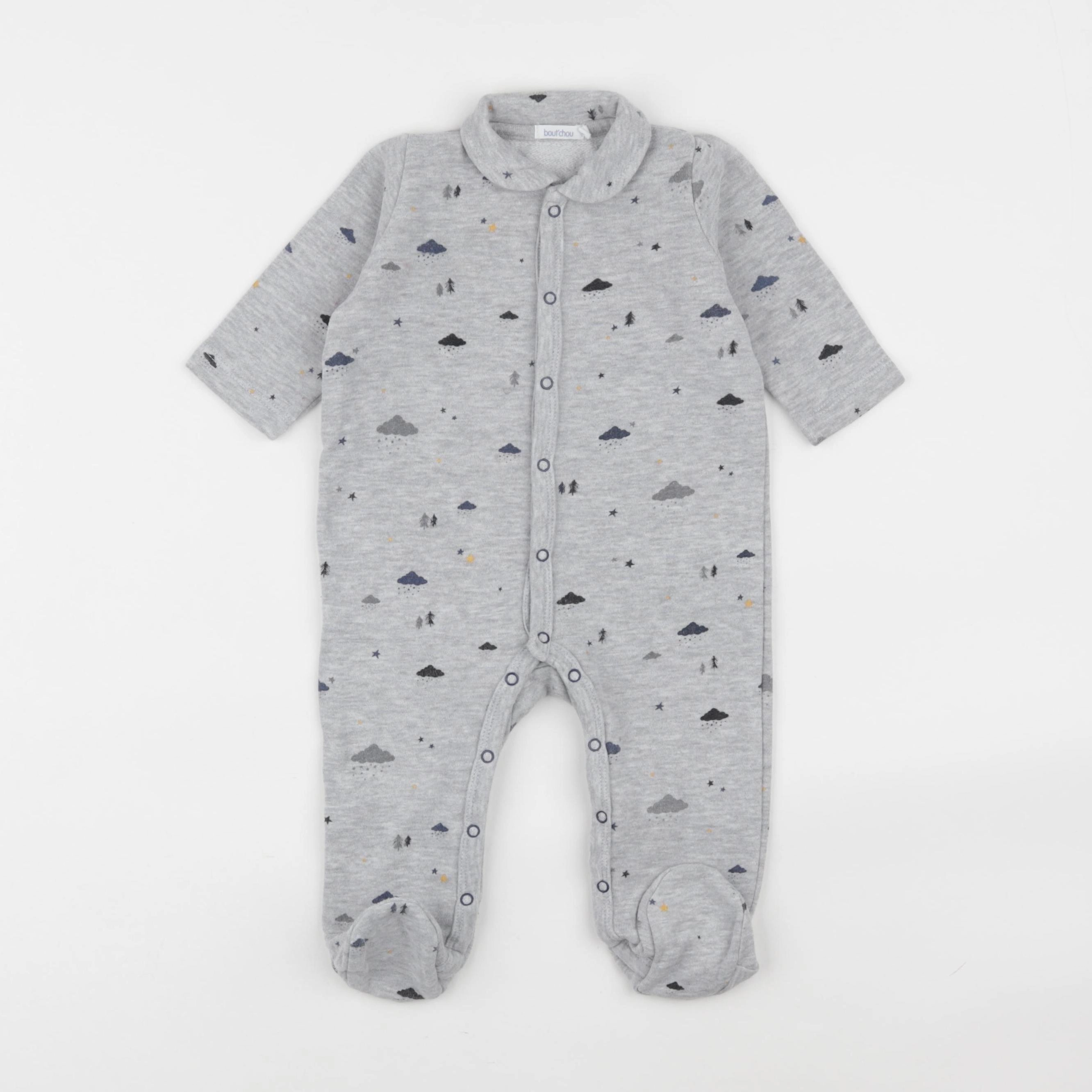 Boutchou - pyjama coton gris - 6 mois