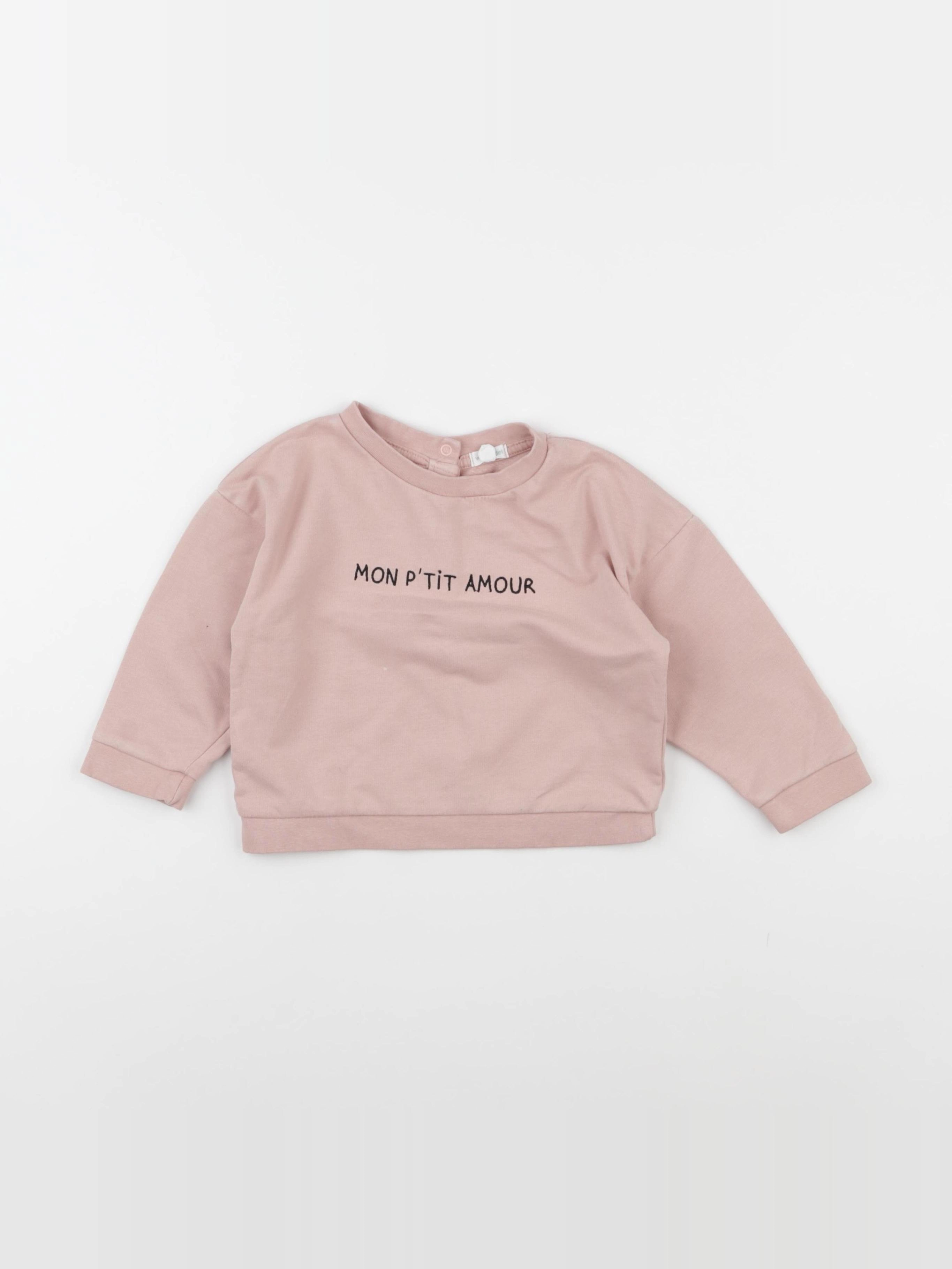 Vertbaudet - sweat rose - 24 mois
