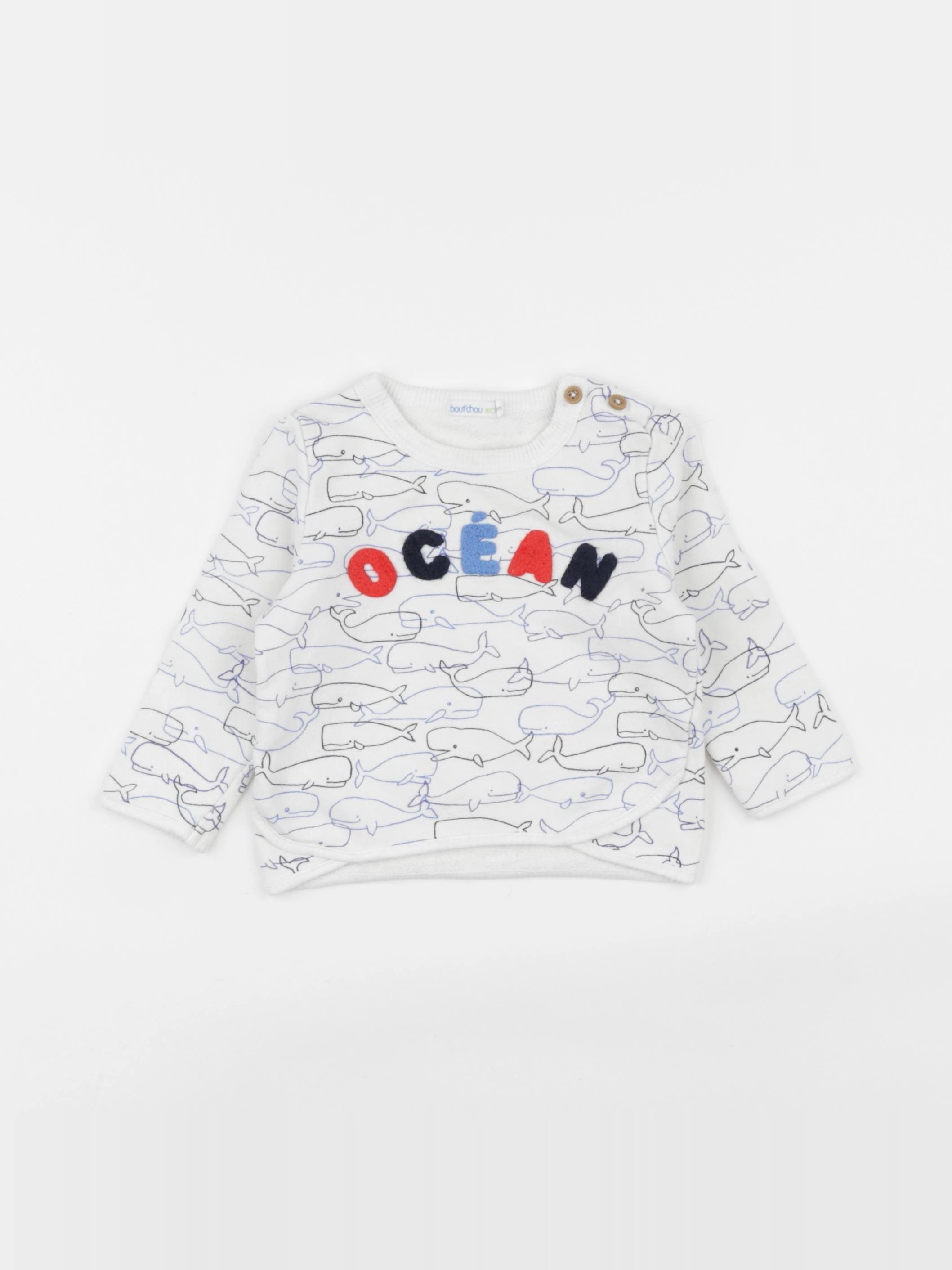 Boutchou - sweat bleu - 9 mois