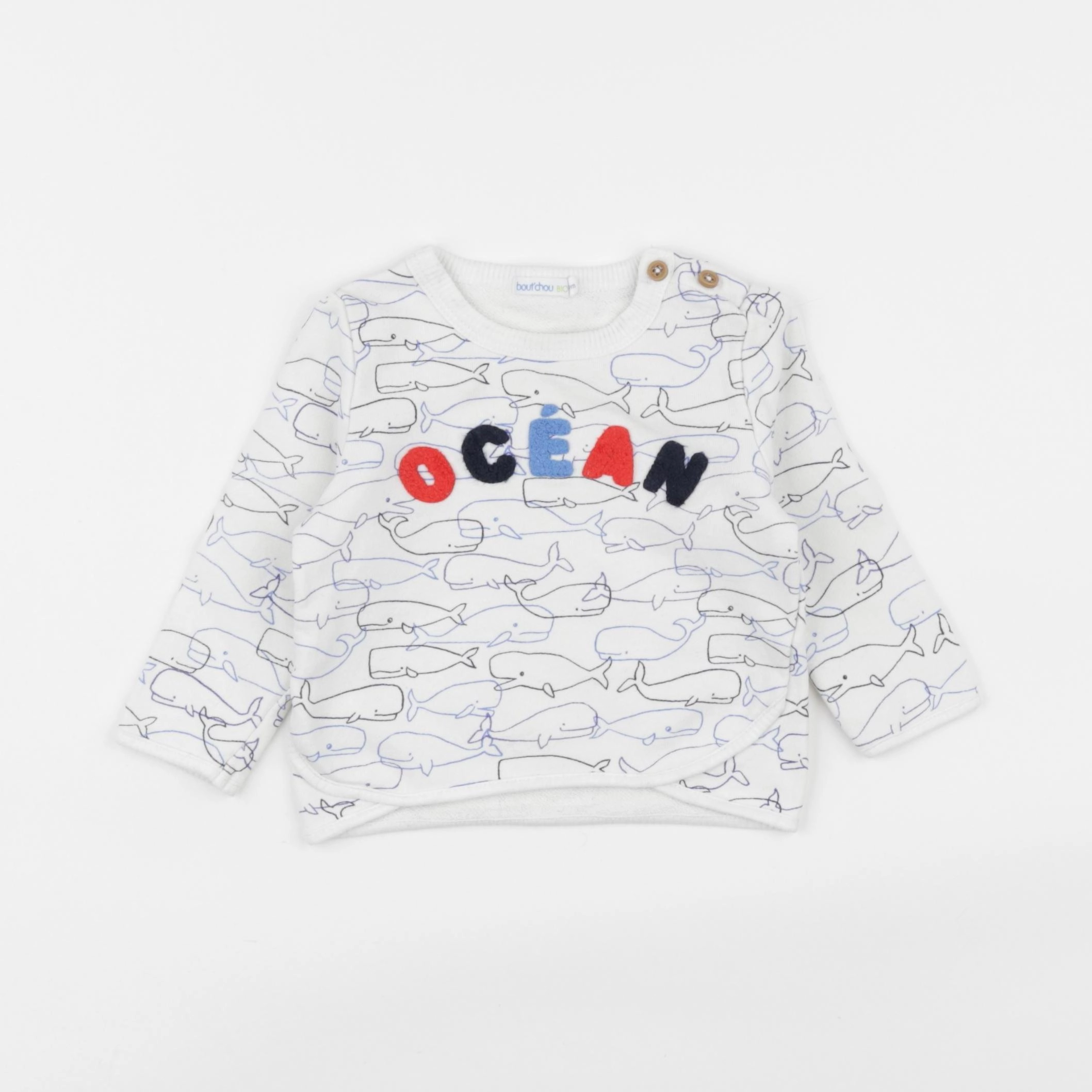 Boutchou - sweat bleu - 9 mois
