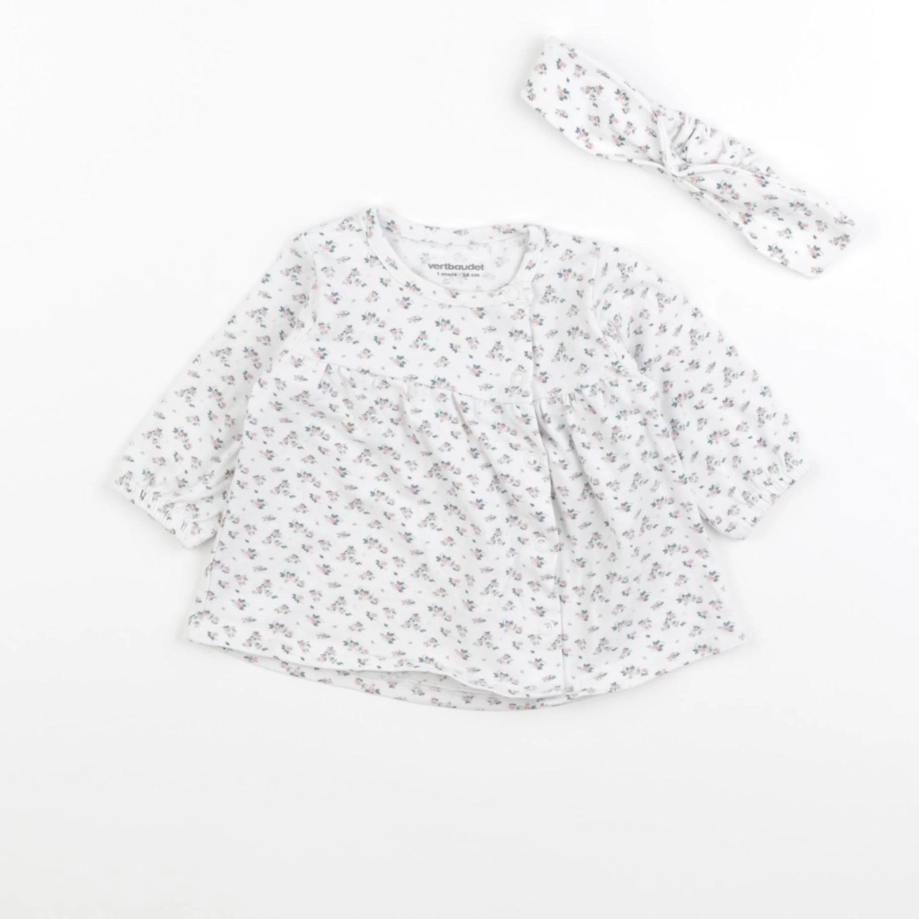 Vertbaudet - tee-shirt multicolore - 1 mois