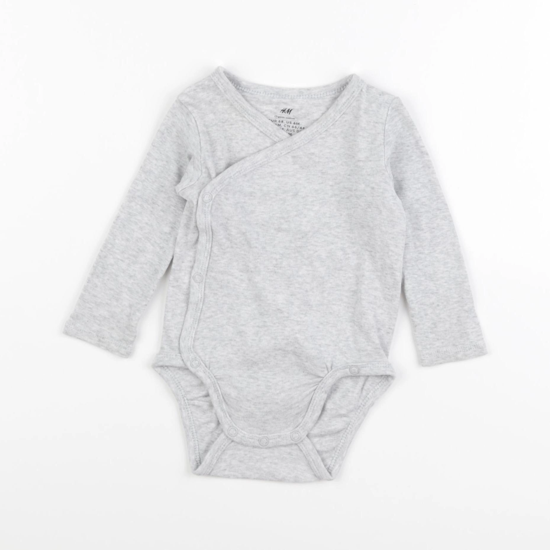 H&M - body gris - 3/6 mois