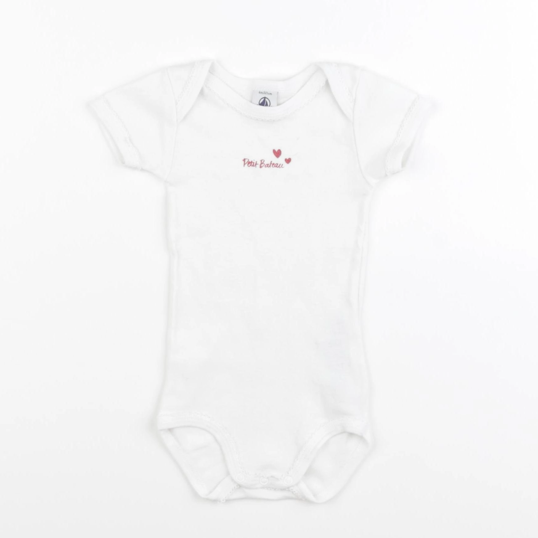 Petit Bateau - body blanc - 6 mois